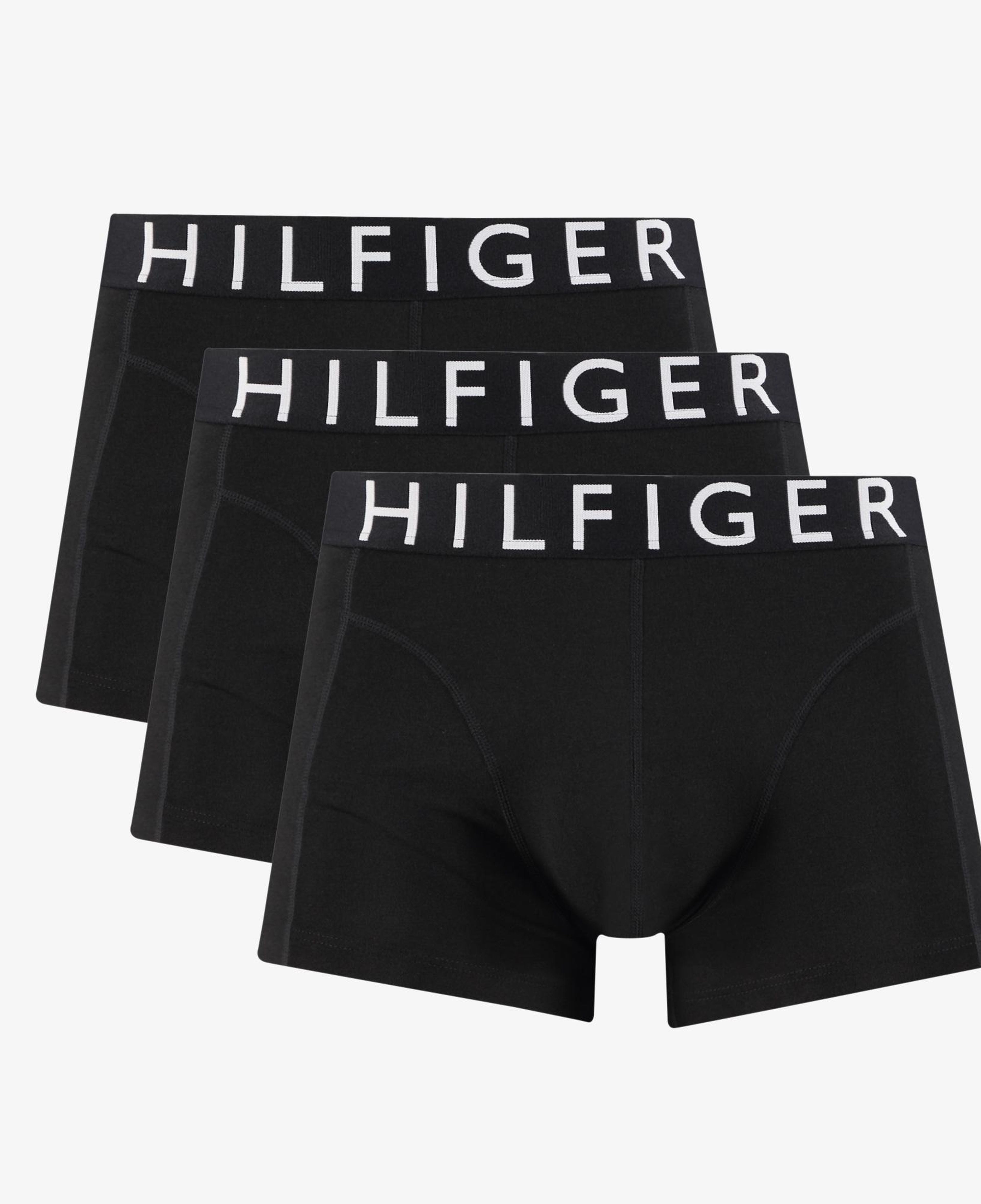 Tommy Hilfiger Bel Lastikli Beyaz Logolu Erkek Siyah 3'lü Boxer