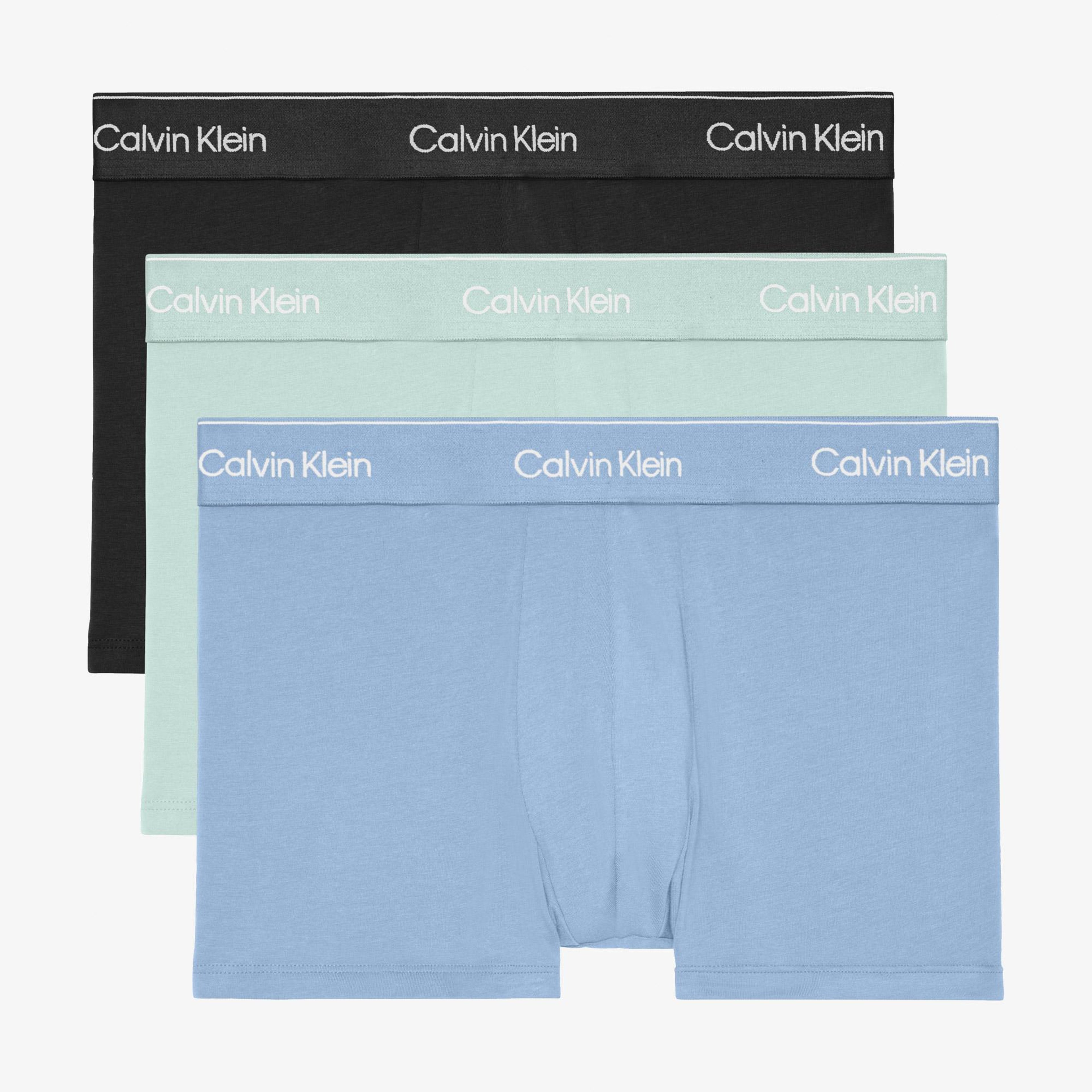 Calvin Klein Microfiber Erkek Mavi 3'lü Boxer