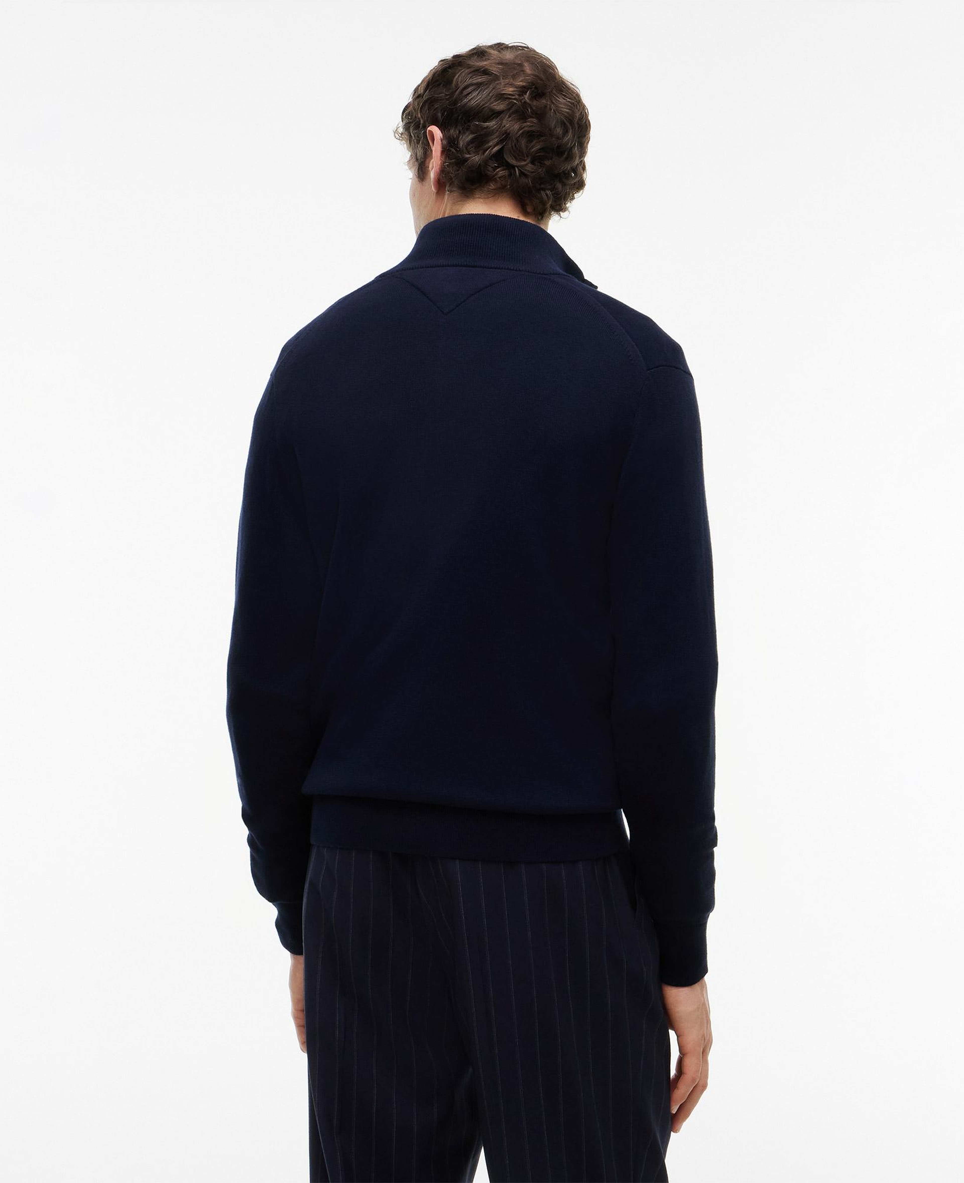 Tommy Hilfiger Pima Cashmere Zip Erkek Mavi Hırka