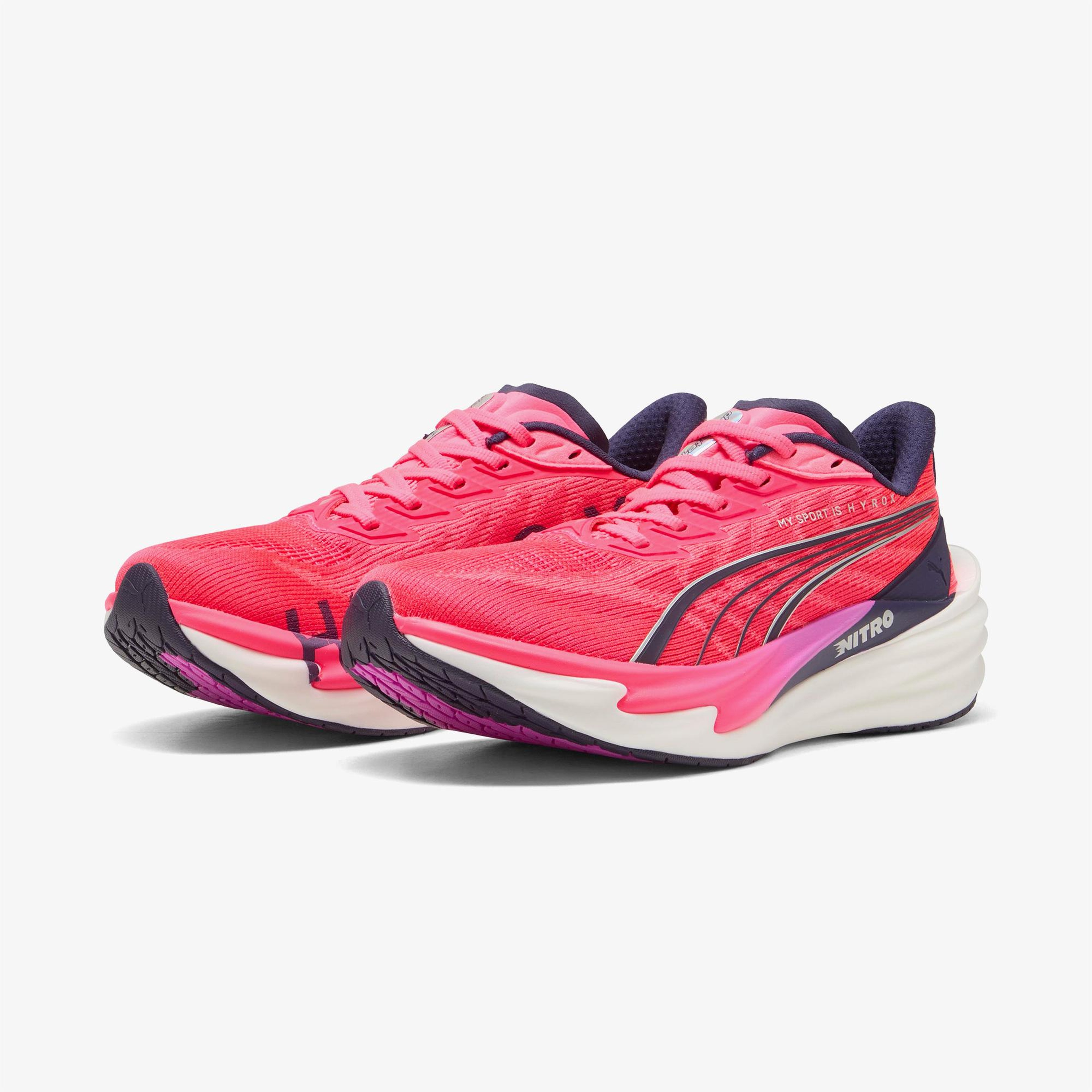 Puma Deviate Nitro 4 x Hyrox Kadın Pembe Koşu Ayakkabısı