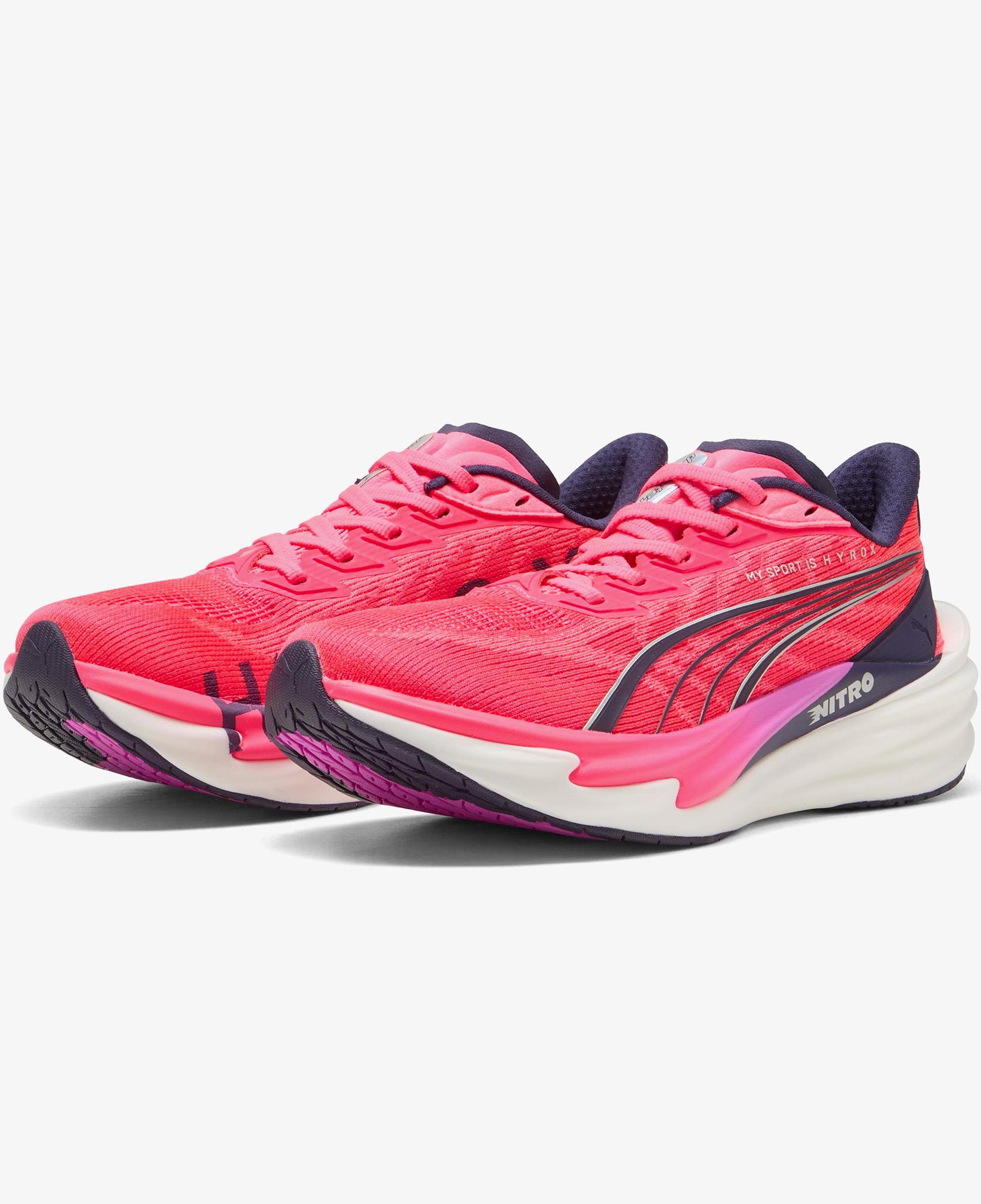 Puma Deviate Nitro 4 x Hyrox Kadın Pembe Koşu Ayakkabısı