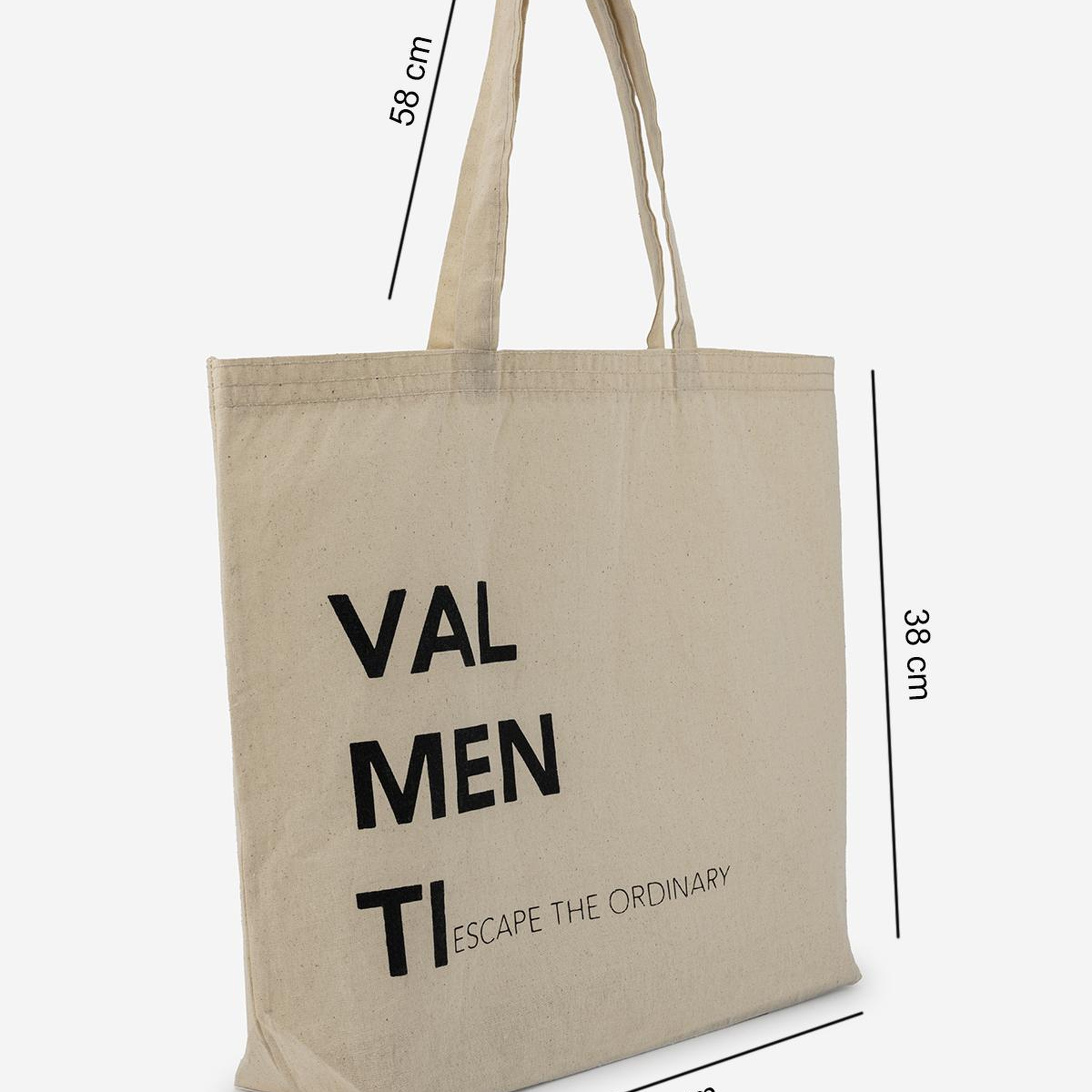 Valmenti Unisex Tekstil Siyah Bez Poşet Çanta