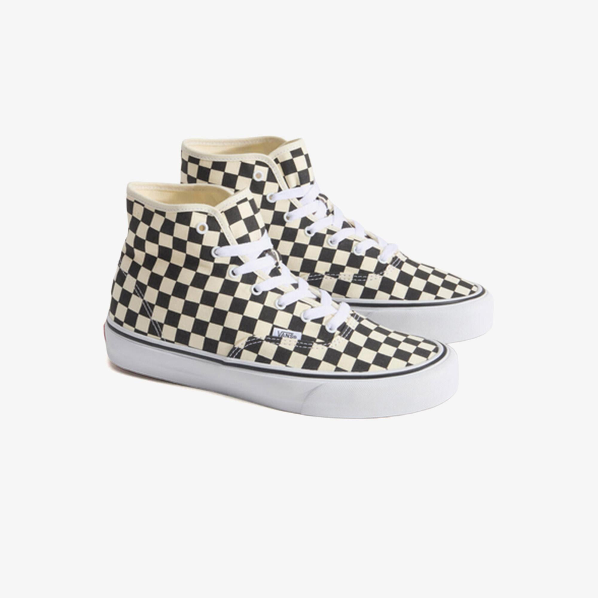 Vans Authentic Hi 2.0 Checkerboard Kadın Siyah Sneaker