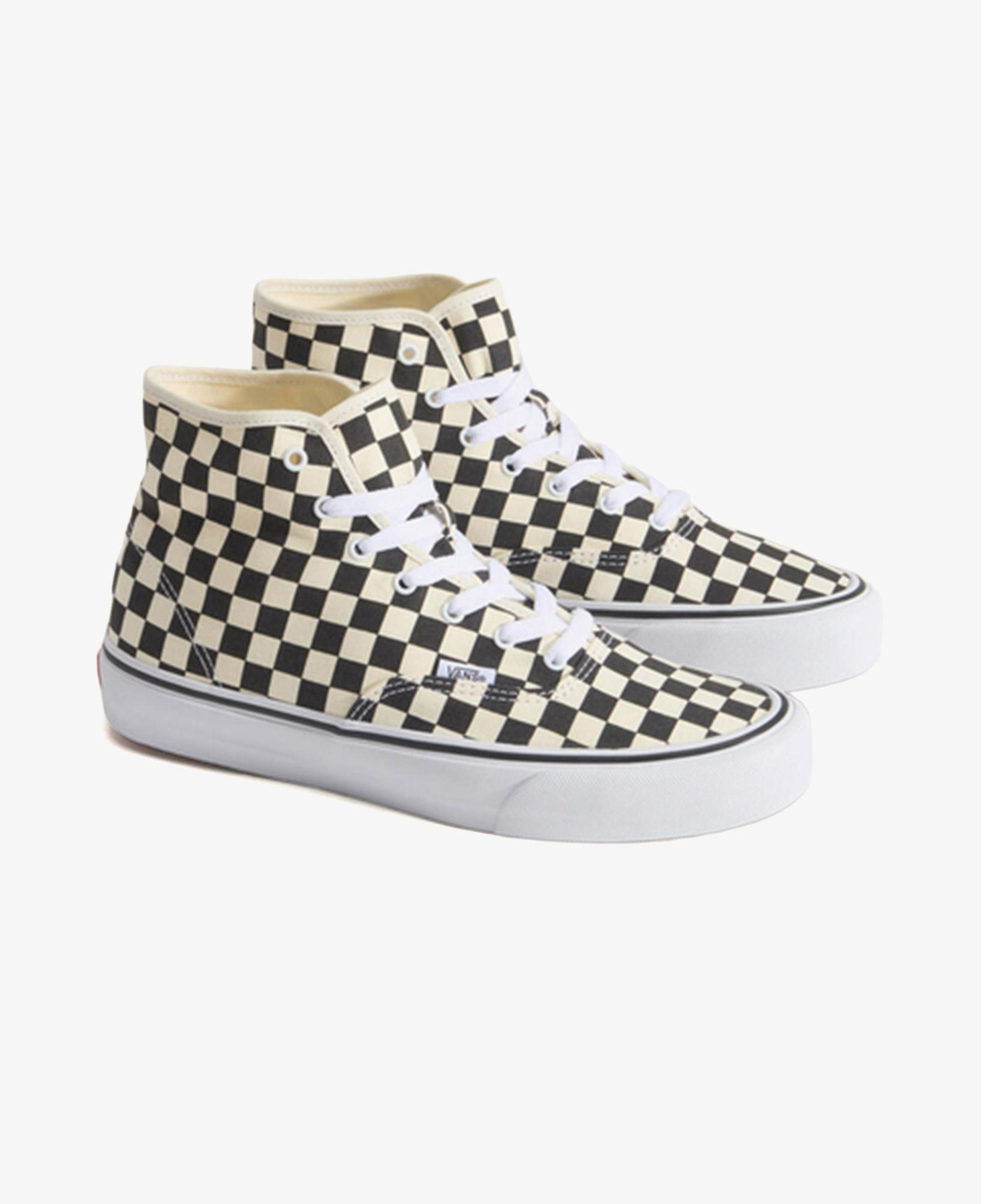 Vans Authentic Hi 2.0 Checkerboard Kadın Siyah Sneaker