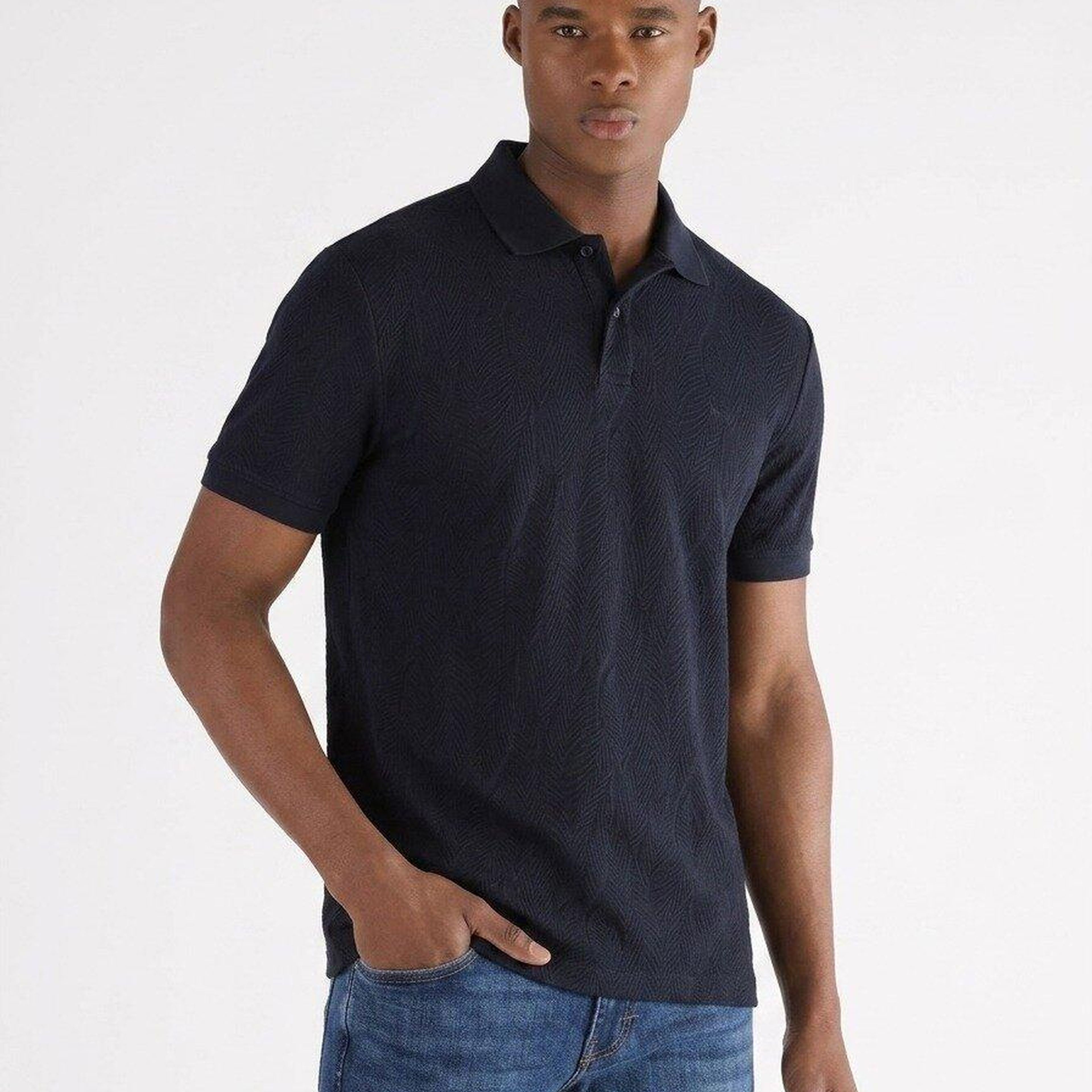 Jacquard Erkek Regular Fit Polo T-Shirt