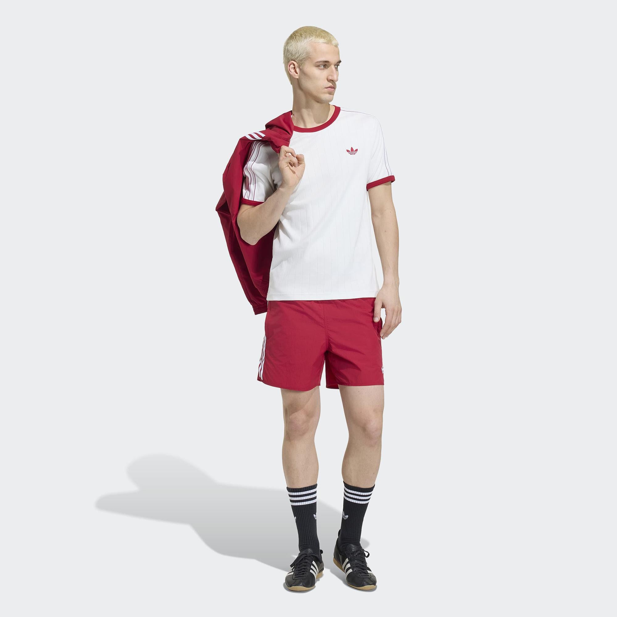 adidas Drop Needle 3 Stripes Erkek Beyaz T-Shirt