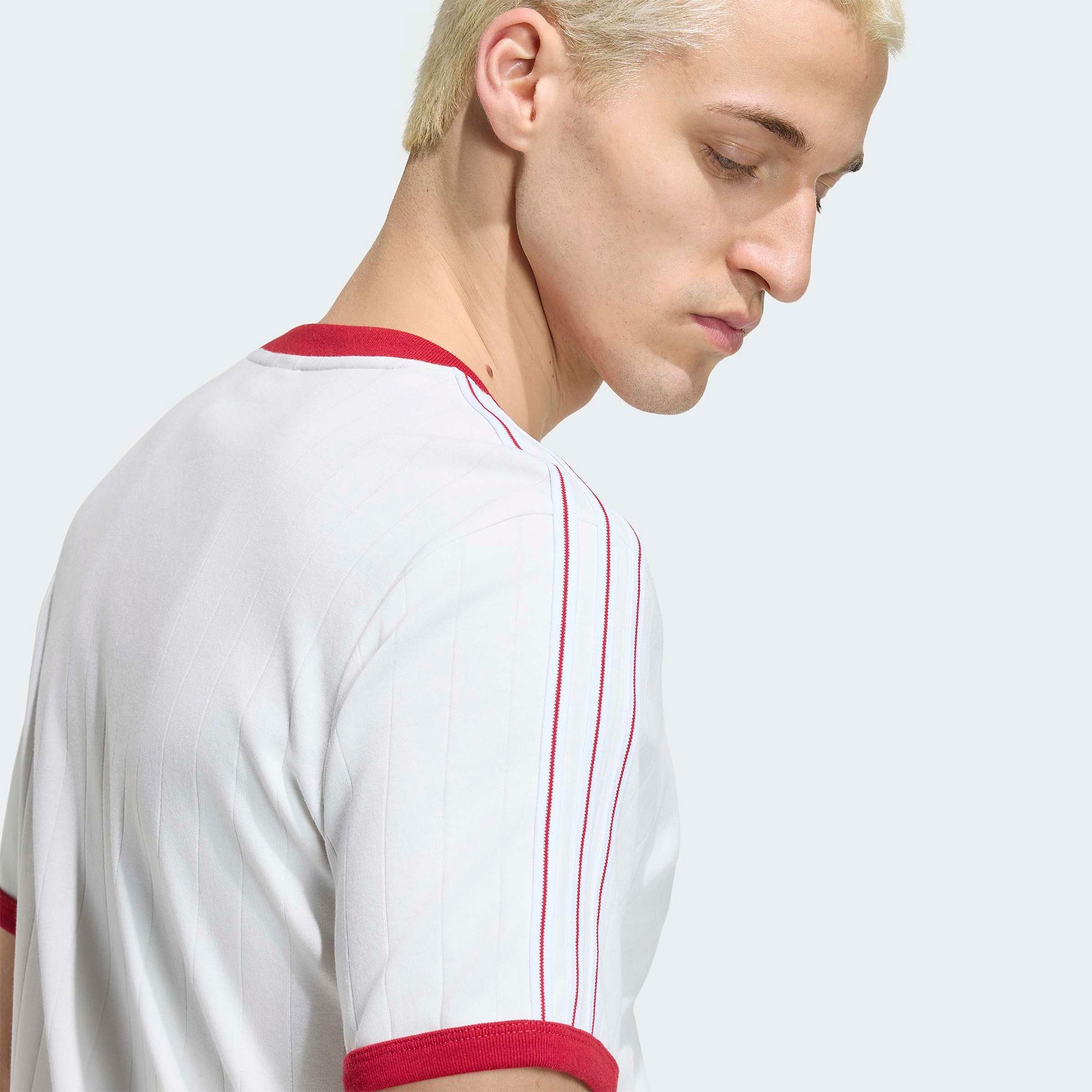 adidas Drop Needle 3 Stripes Erkek Beyaz T-Shirt