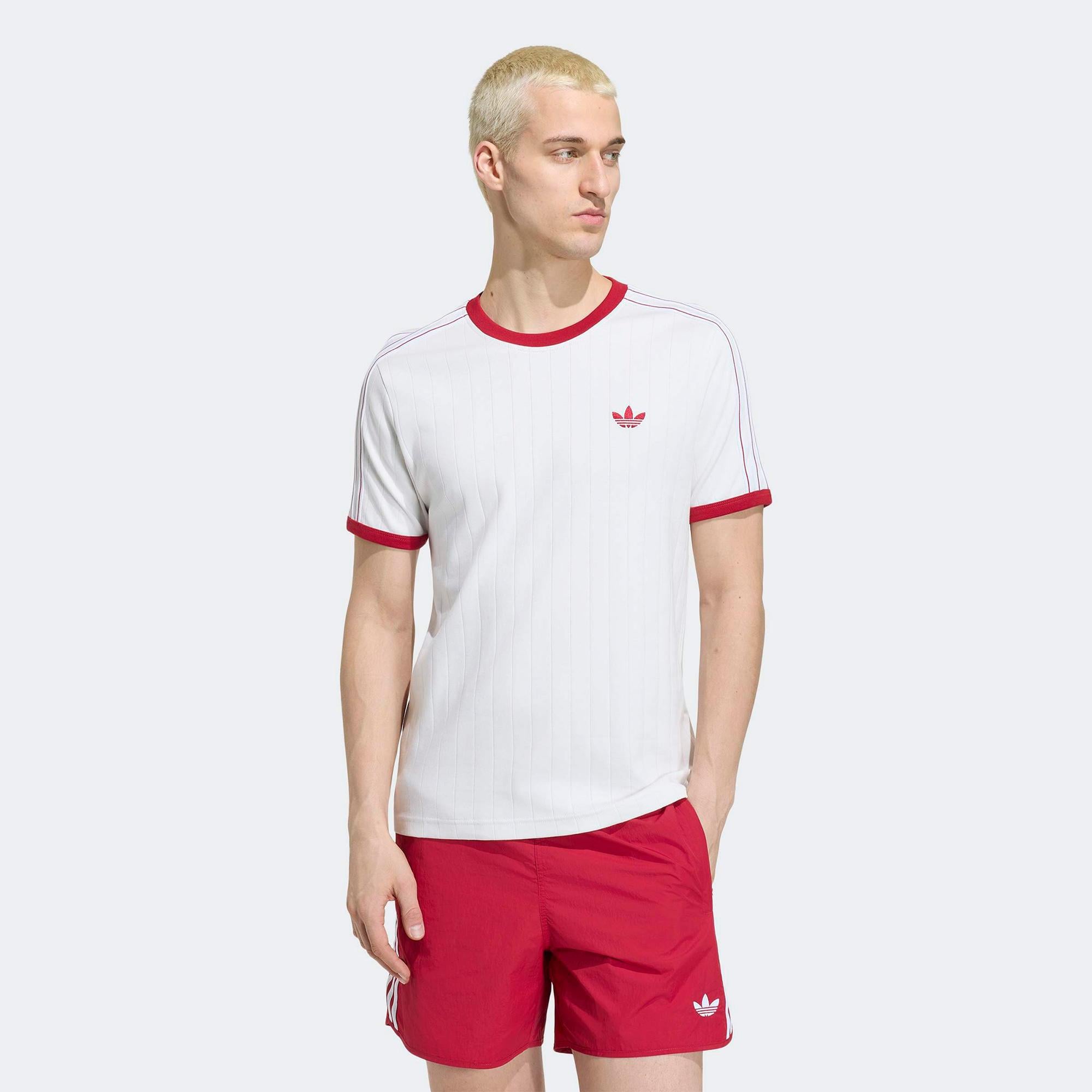 adidas Drop Needle 3 Stripes Erkek Beyaz T-Shirt