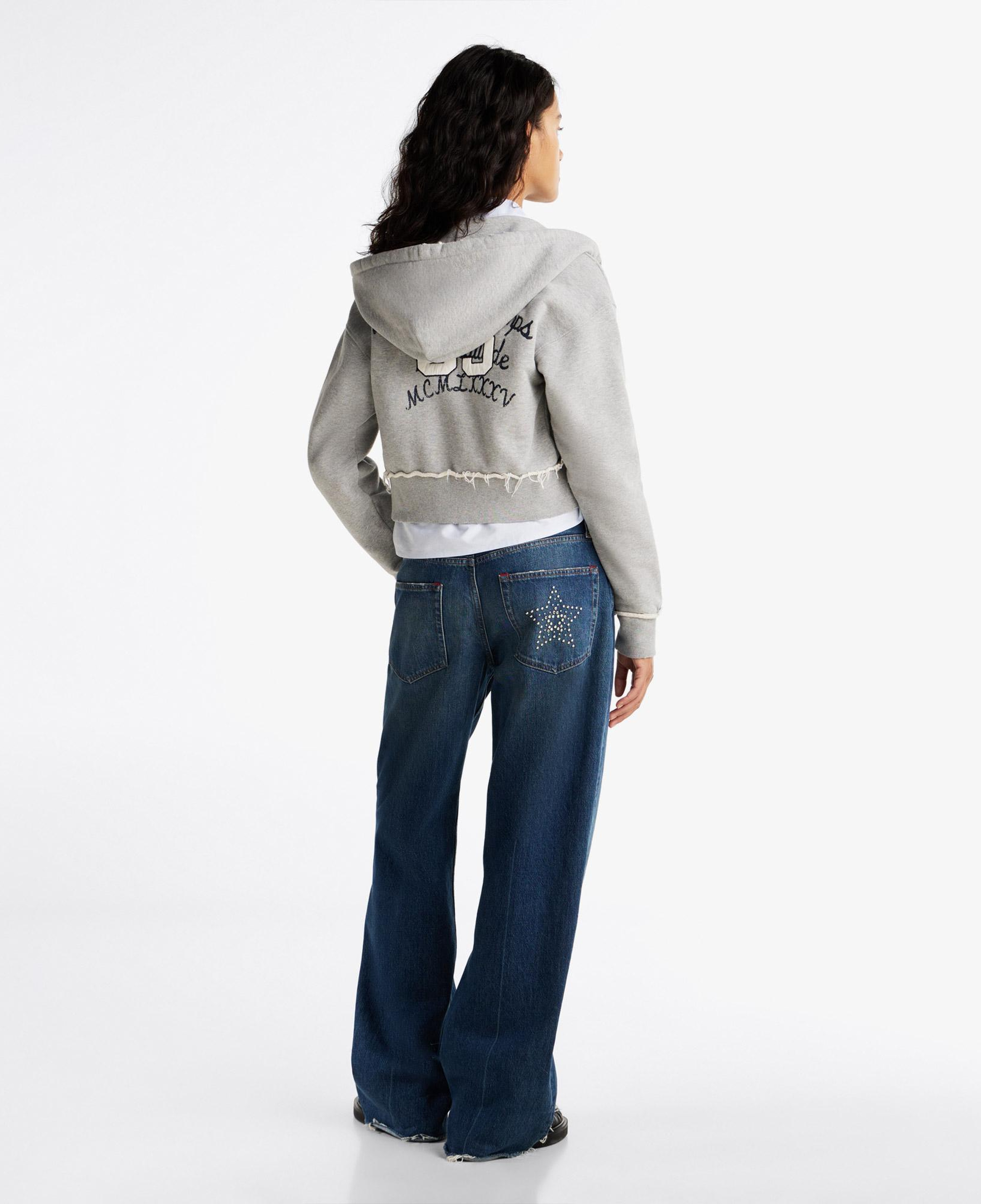 Tommy Hilfiger Tjcw Prep Varsity Zip-Thru Kadın Gri Sweatshirt