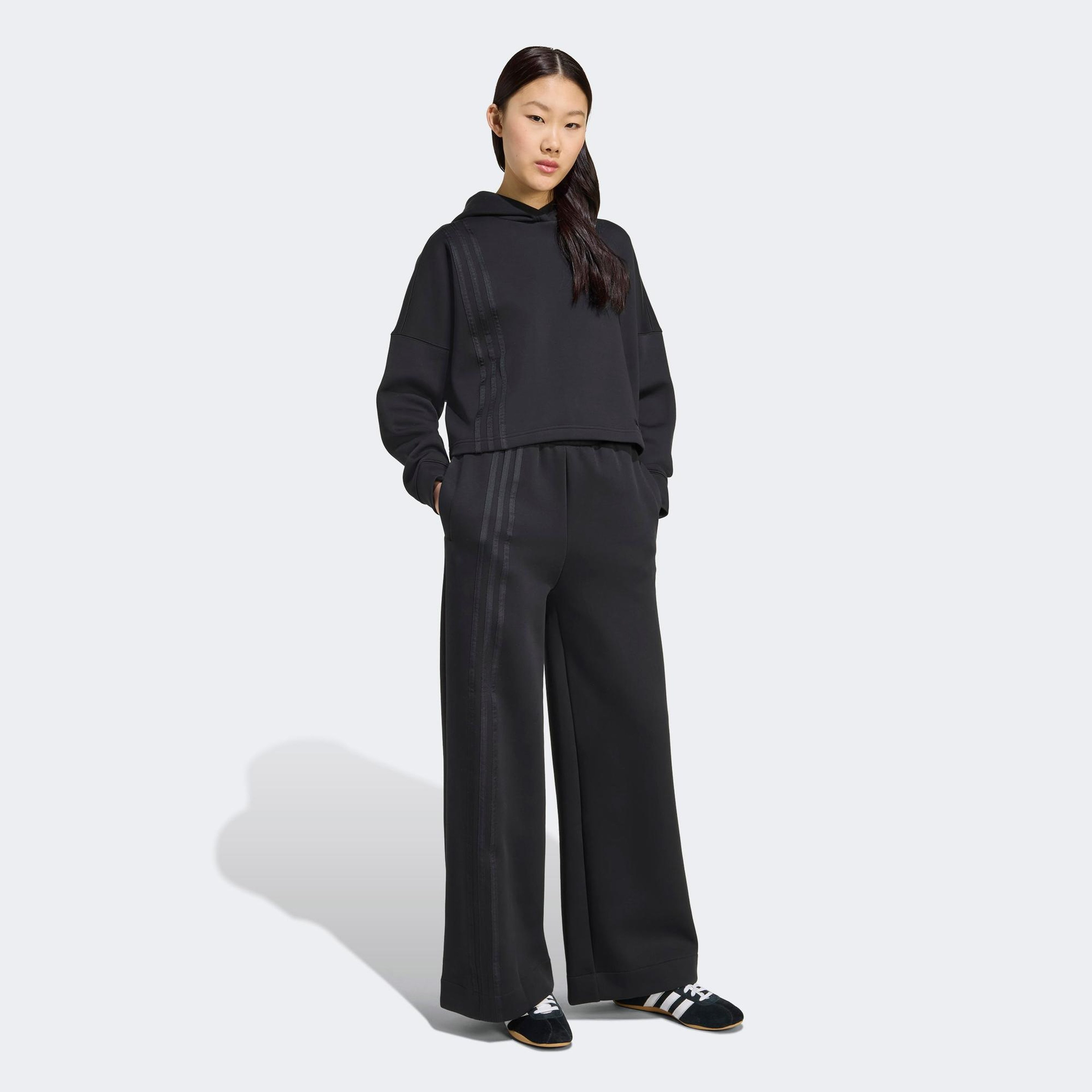 adidas 3 Stripes Hoody Kadın Siyah Sweatshirt