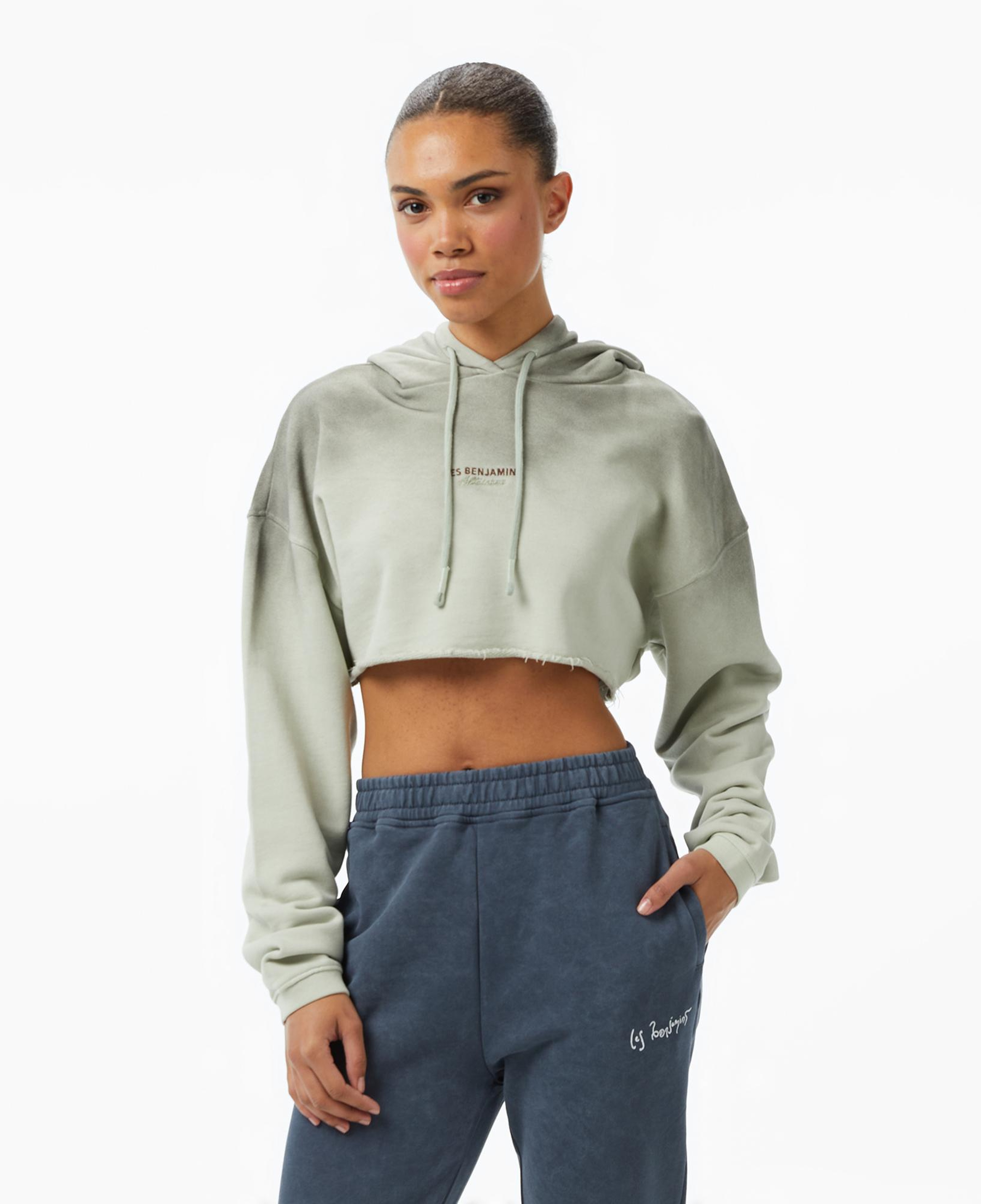 Les Benjamins Kadın Yeşil Crop Hoodie