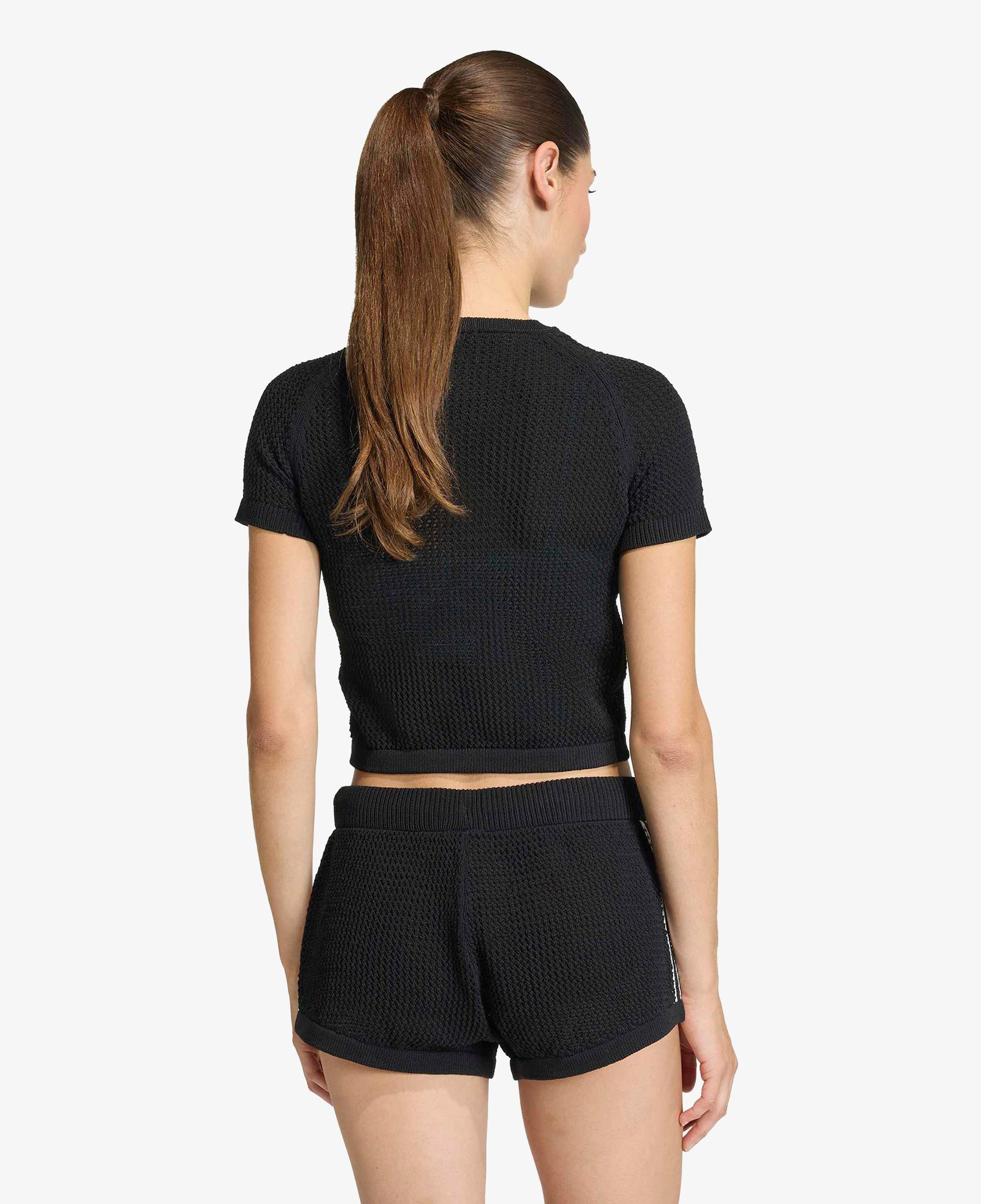 adidas Crochet Tee Kadın Siyah T-Shirt