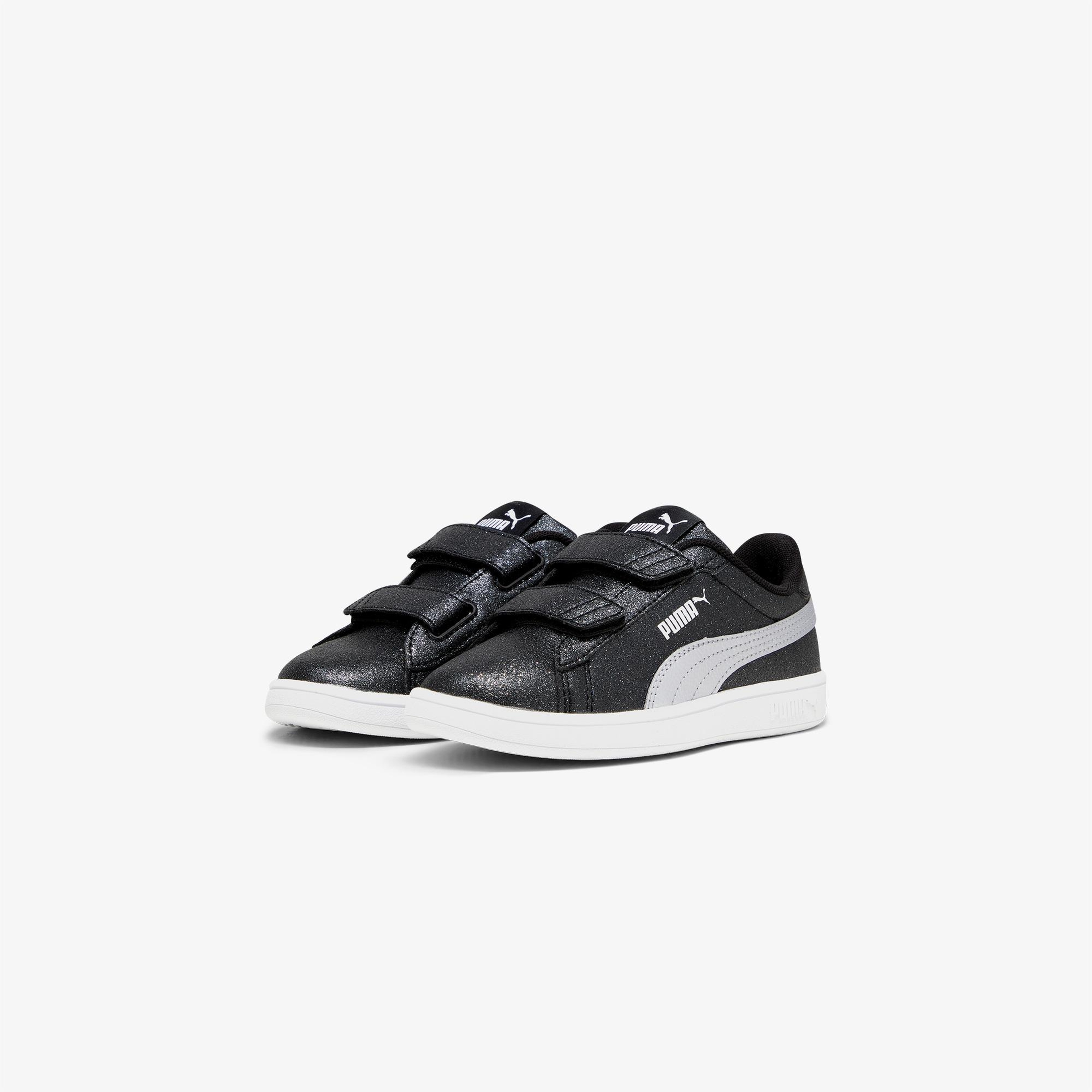 Puma Smash 3.0 Glitz Glam Çocuk Siyah Simli Spor Ayakkabı