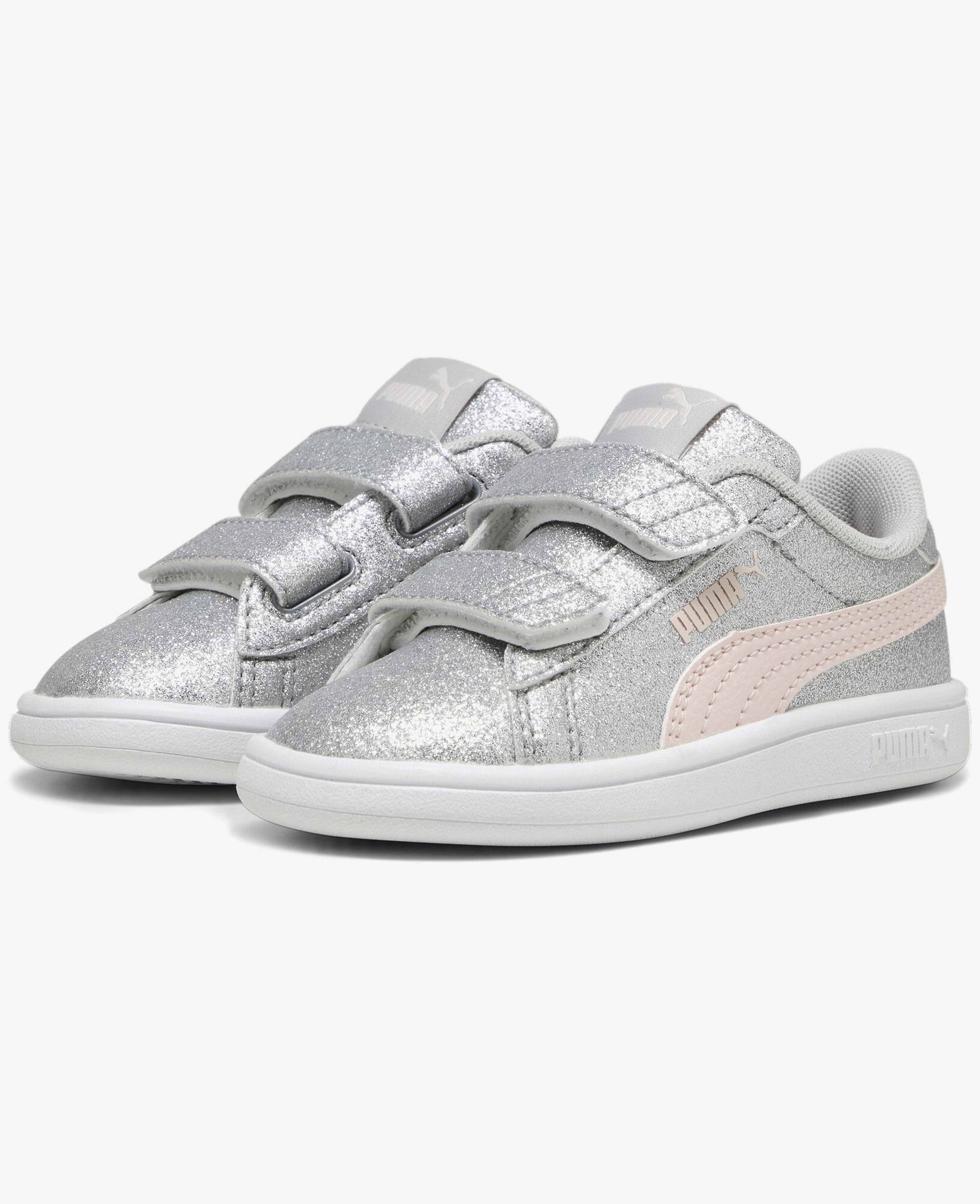 Puma Smash 3.0 Glit Glam V Bebek Gri Spor Ayakkabı