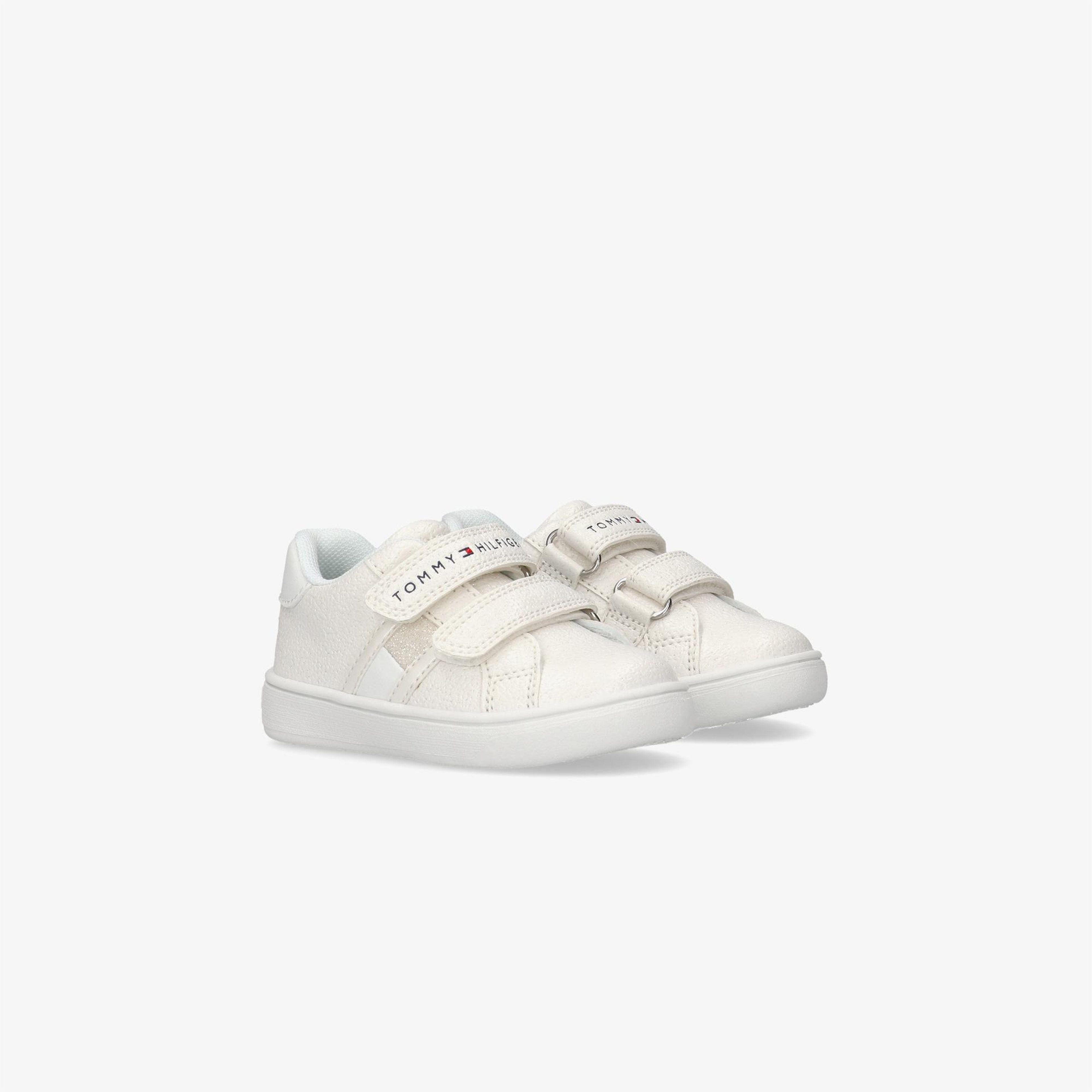 Tommy Hilfiger Flag Velcro Bebek Bej Spor Ayakkabı