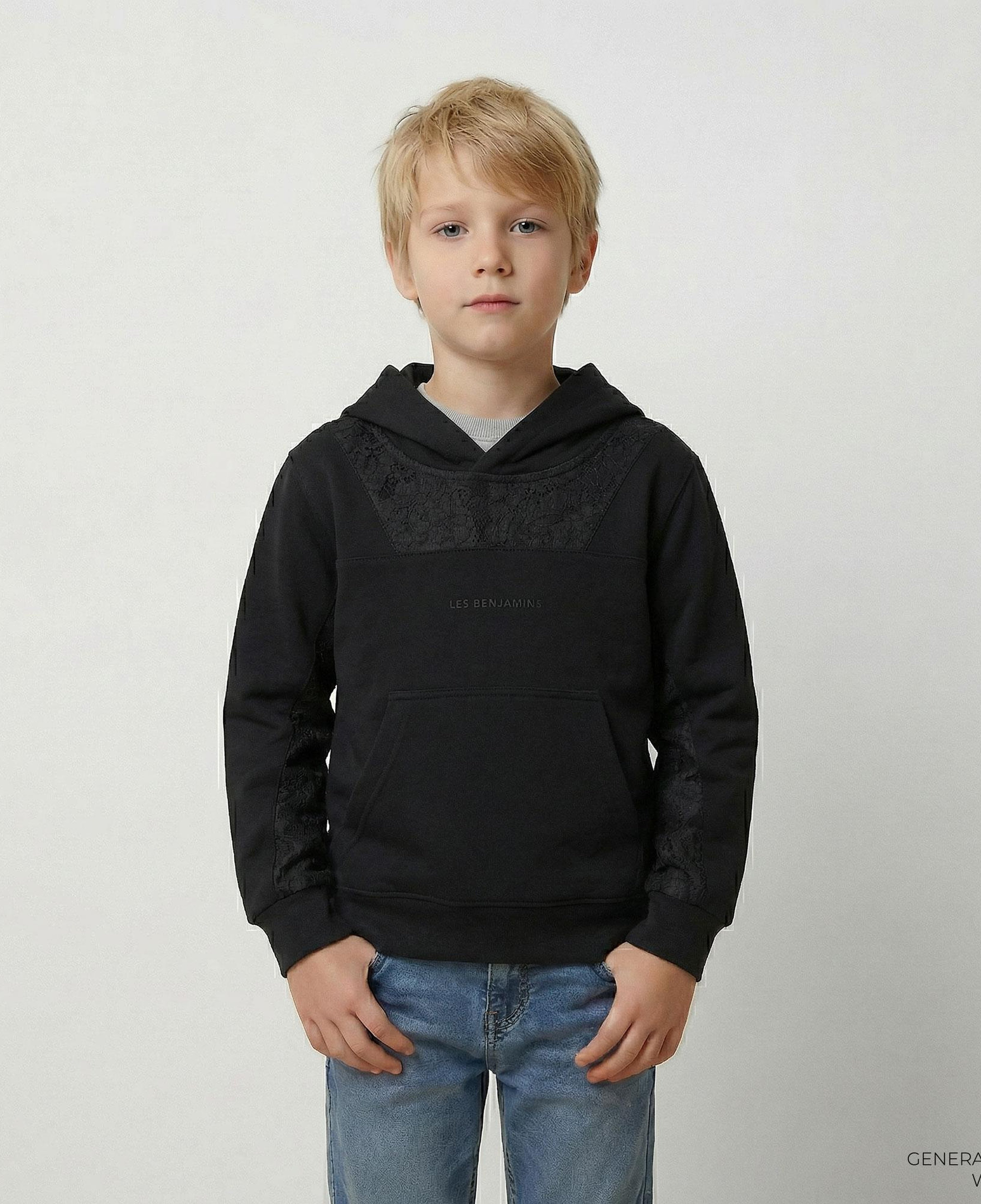 Les Benjamins 401 Çocuk Siyah Hoodie