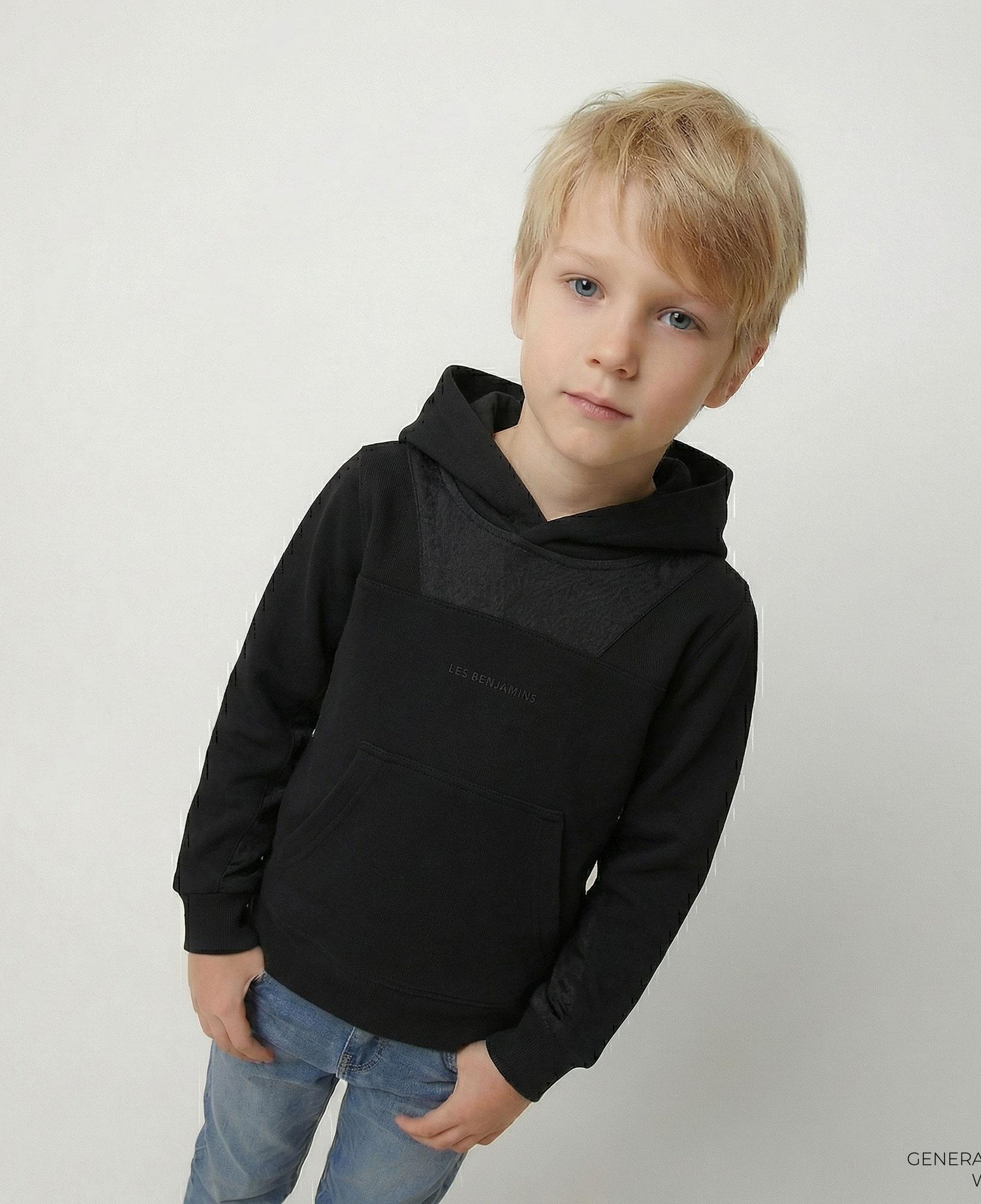 Les Benjamins 401 Çocuk Siyah Hoodie
