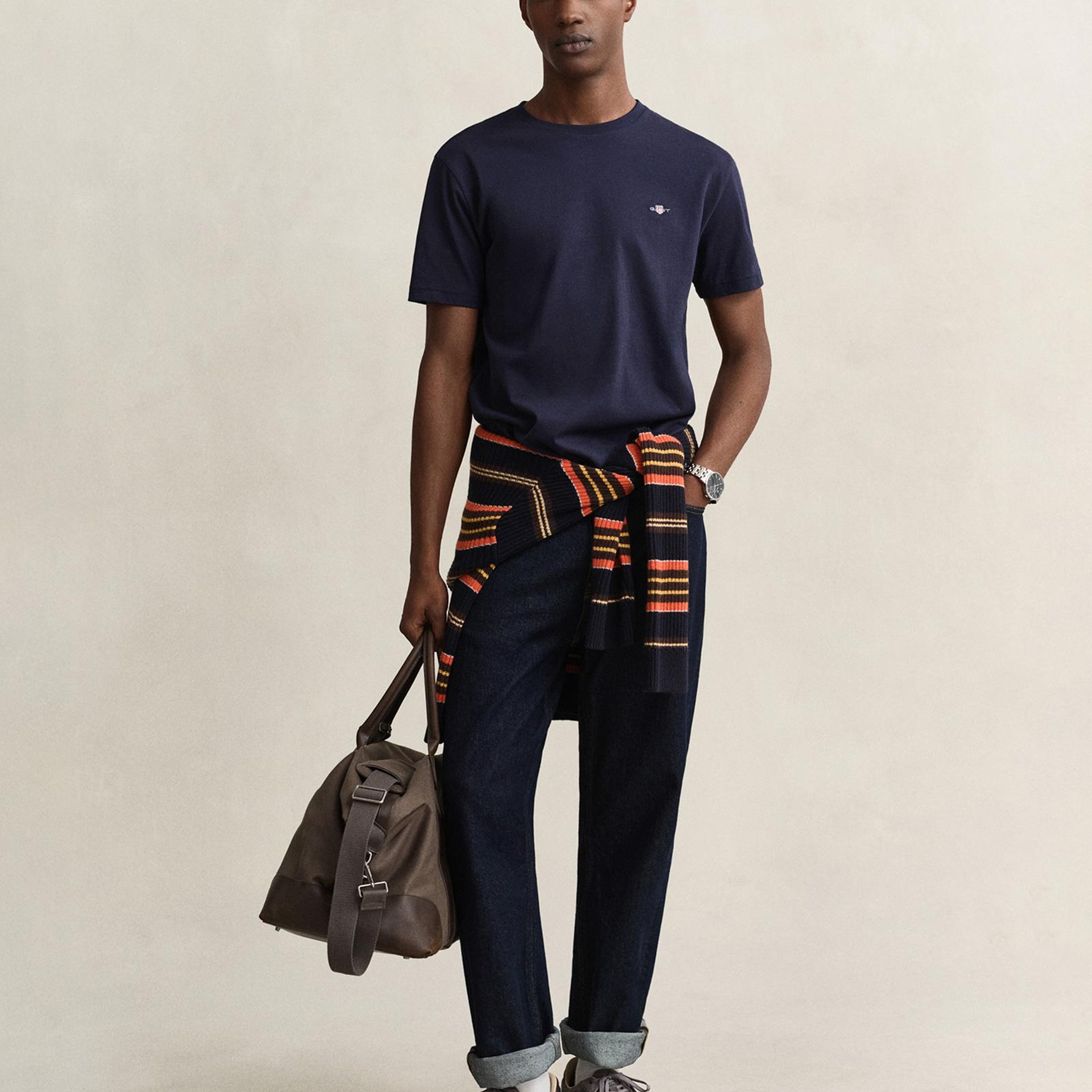 GANT Erkek Lacivert Regular Fit T-Shirt