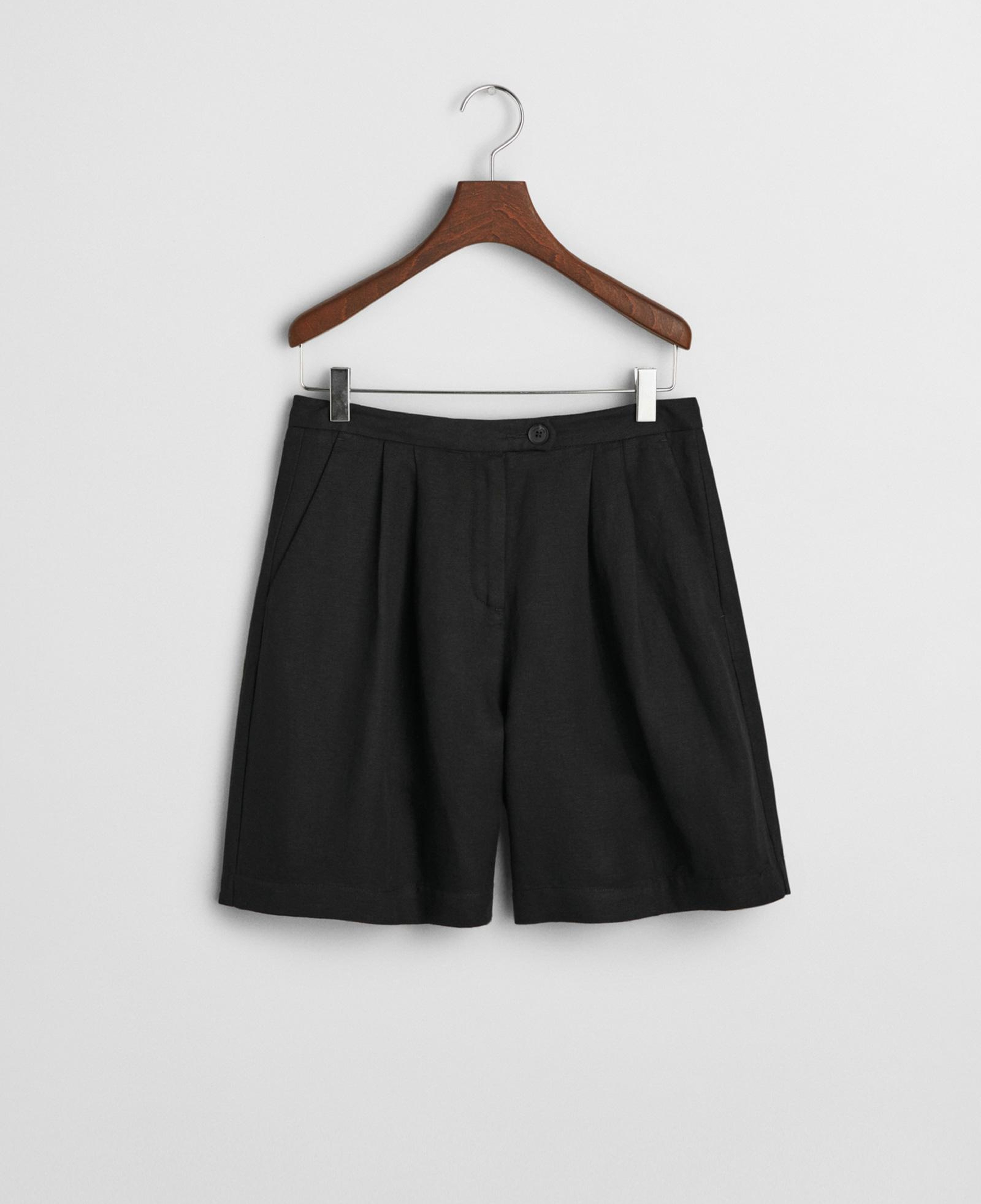 GANT Kadın Siyah Relaxed Fit Keten Şort