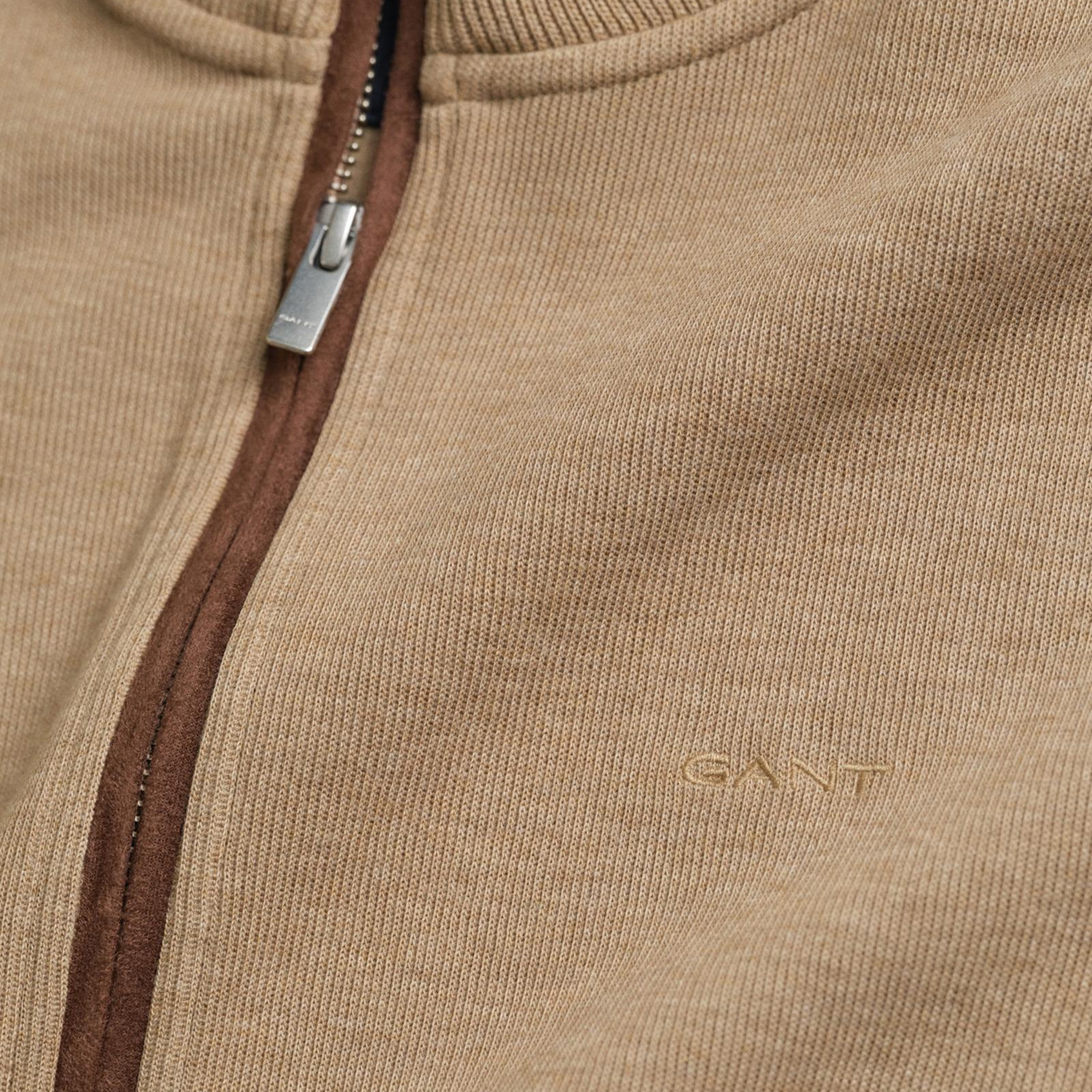 GANT Erkek Bej Regular Fit Fermuarlı Hırka