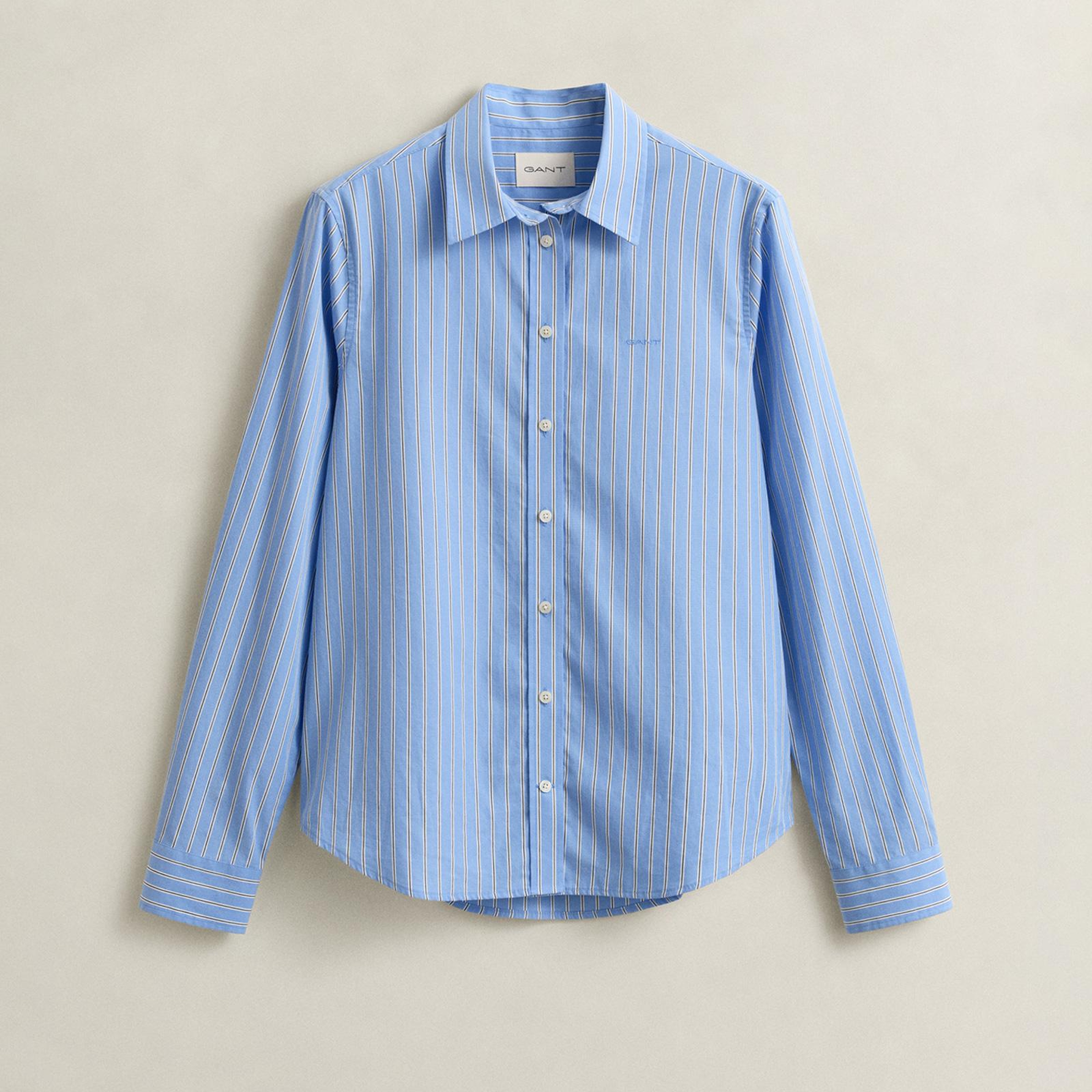 GANT Kadın Mavi Regular Fit Çizgili Gömlek