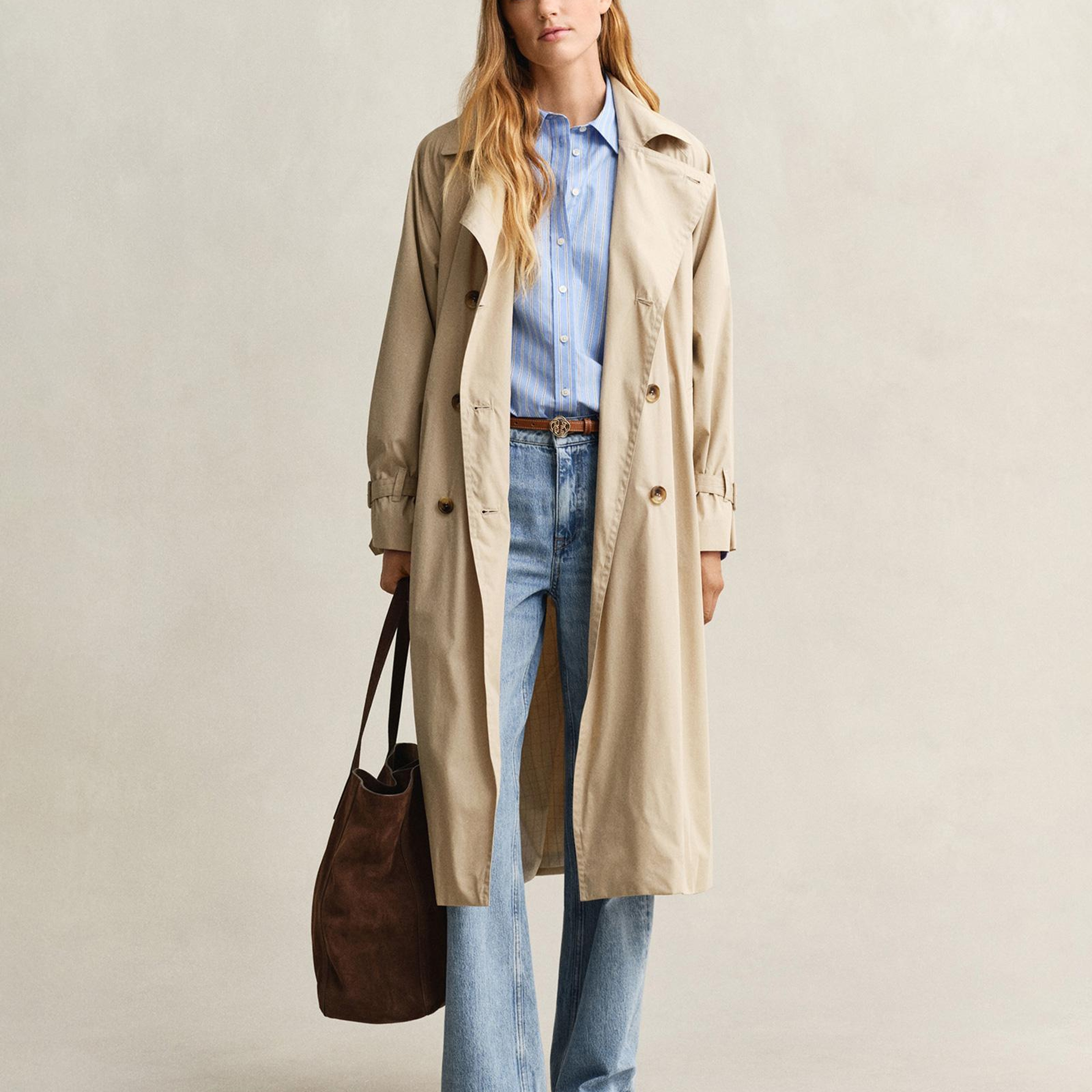 GANT Kadın Mavi Regular Fit Çizgili Gömlek