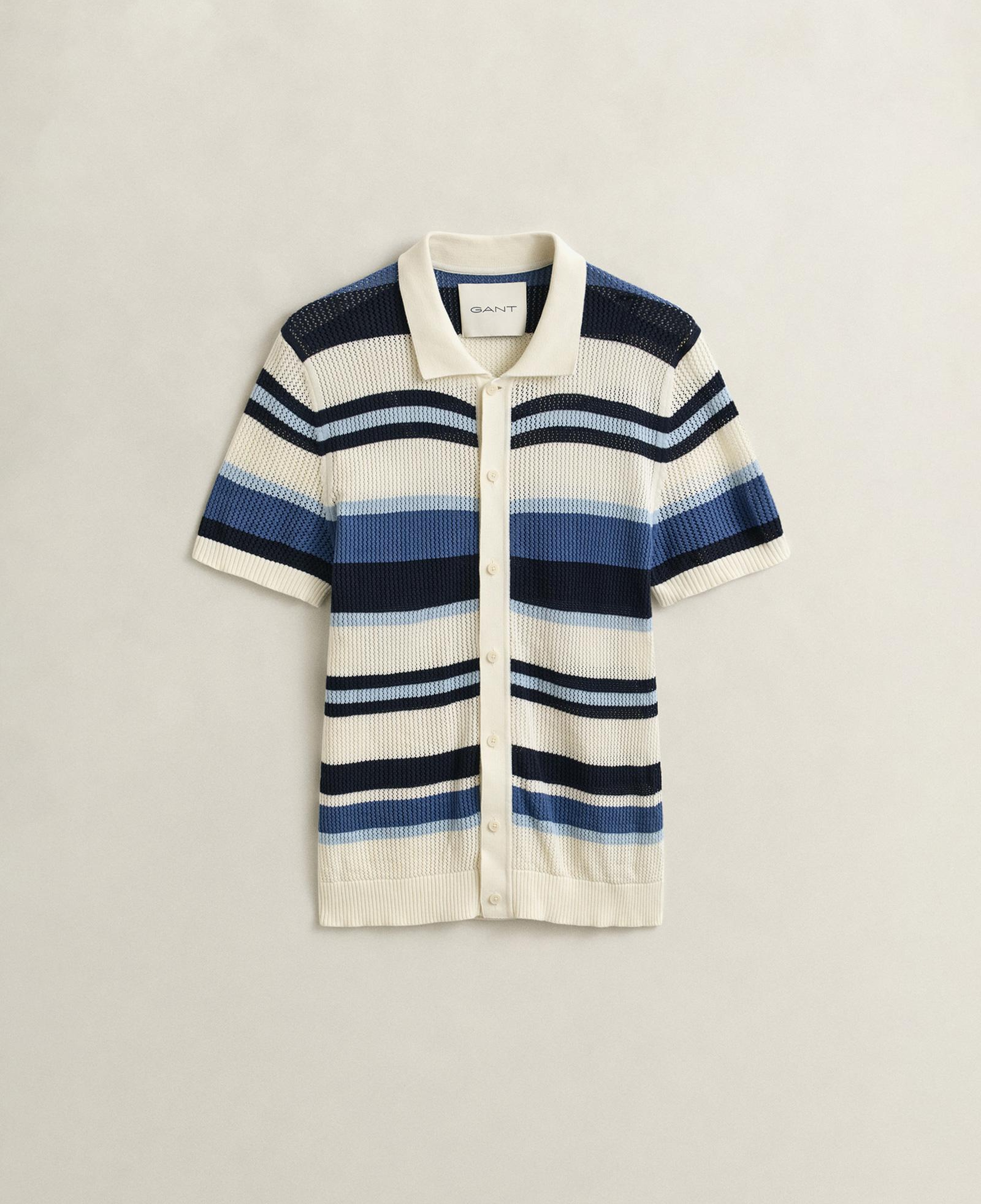 GANT Erkek Mavi Regular Fit Çizgili Kazak