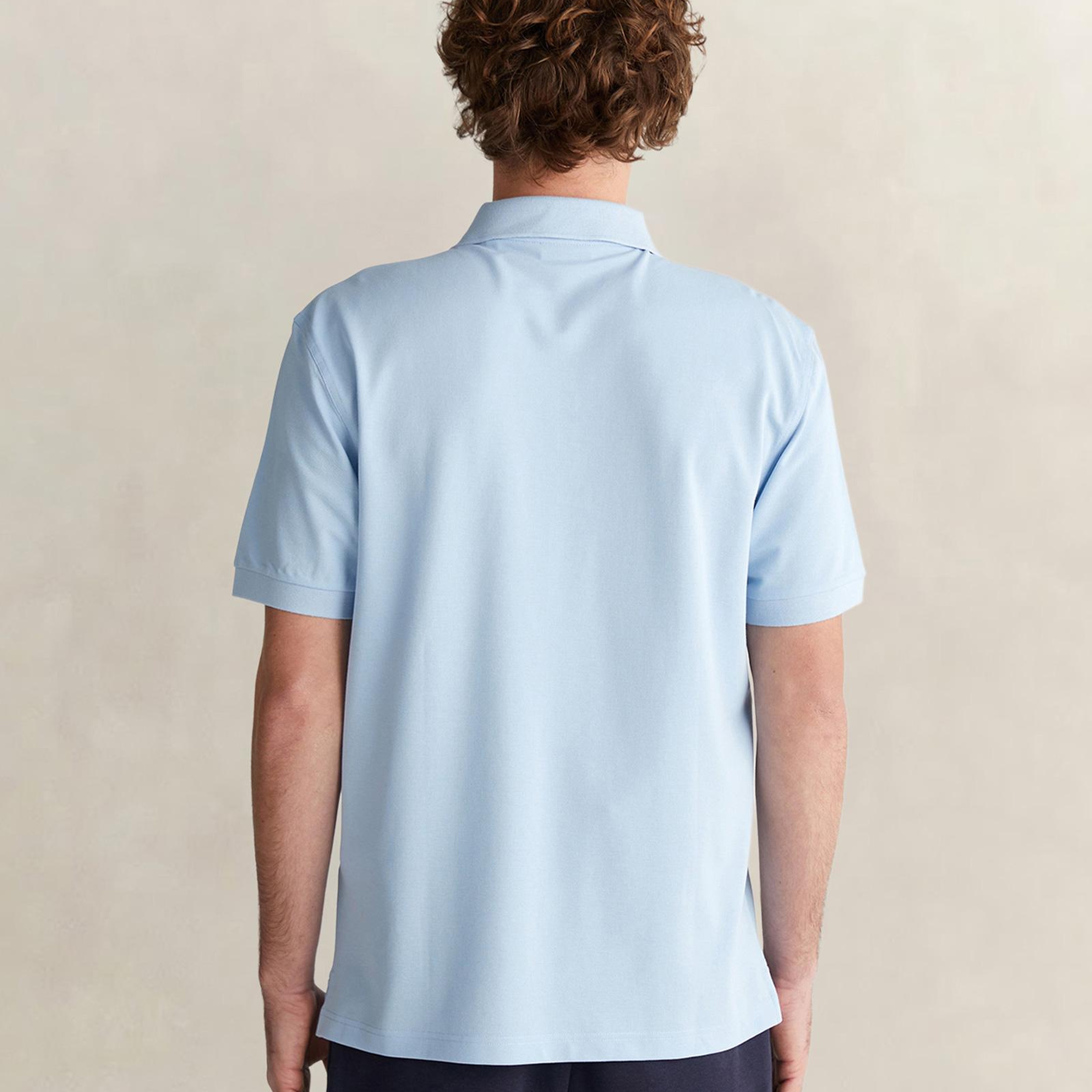 GANT Erkek Mavi Regular Fit Yarım Fermuarlı Polo Yaka T-Shirt