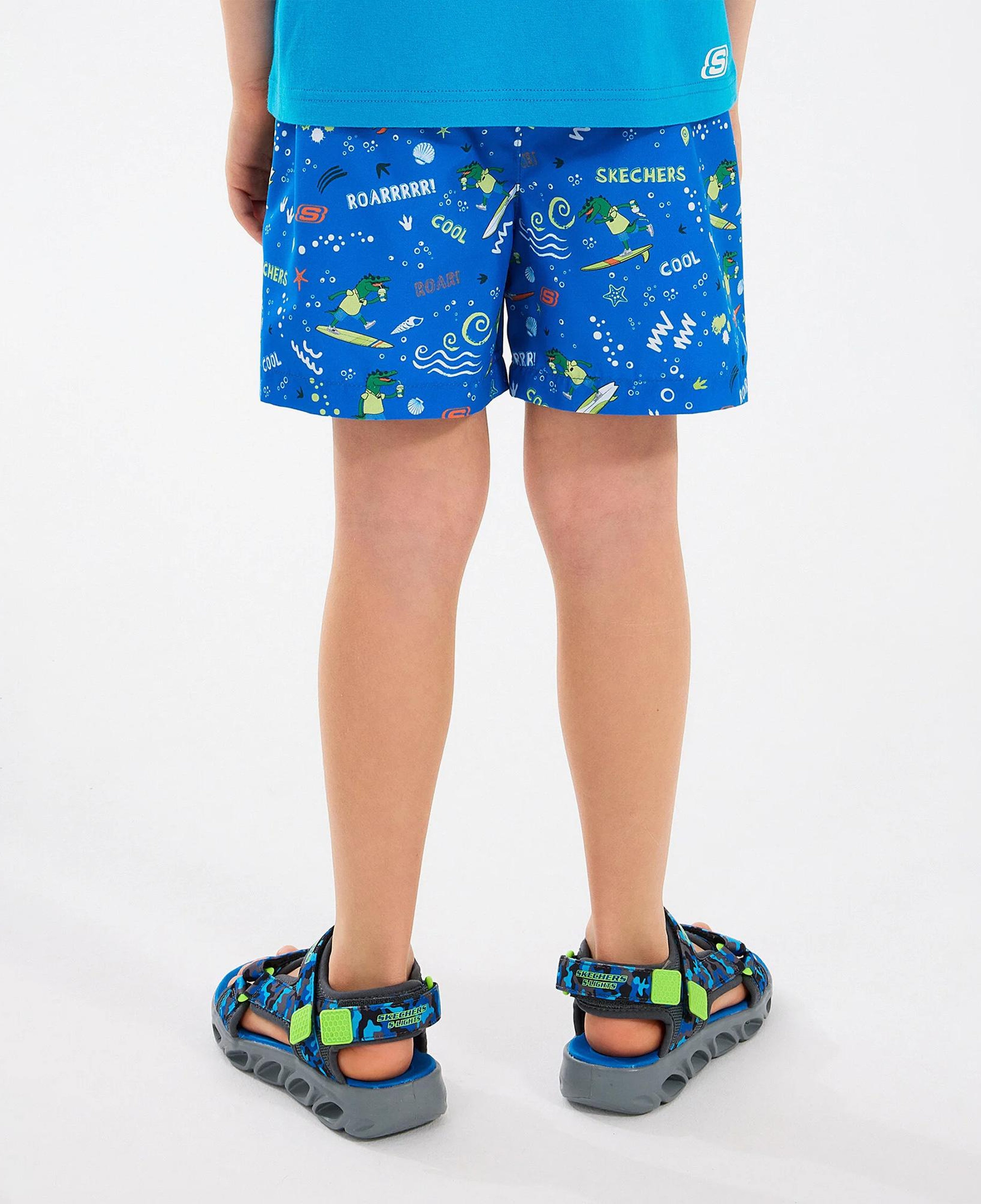 Skechers B5 Inch Allover Print Çocuk Mavi Deniz Şortu