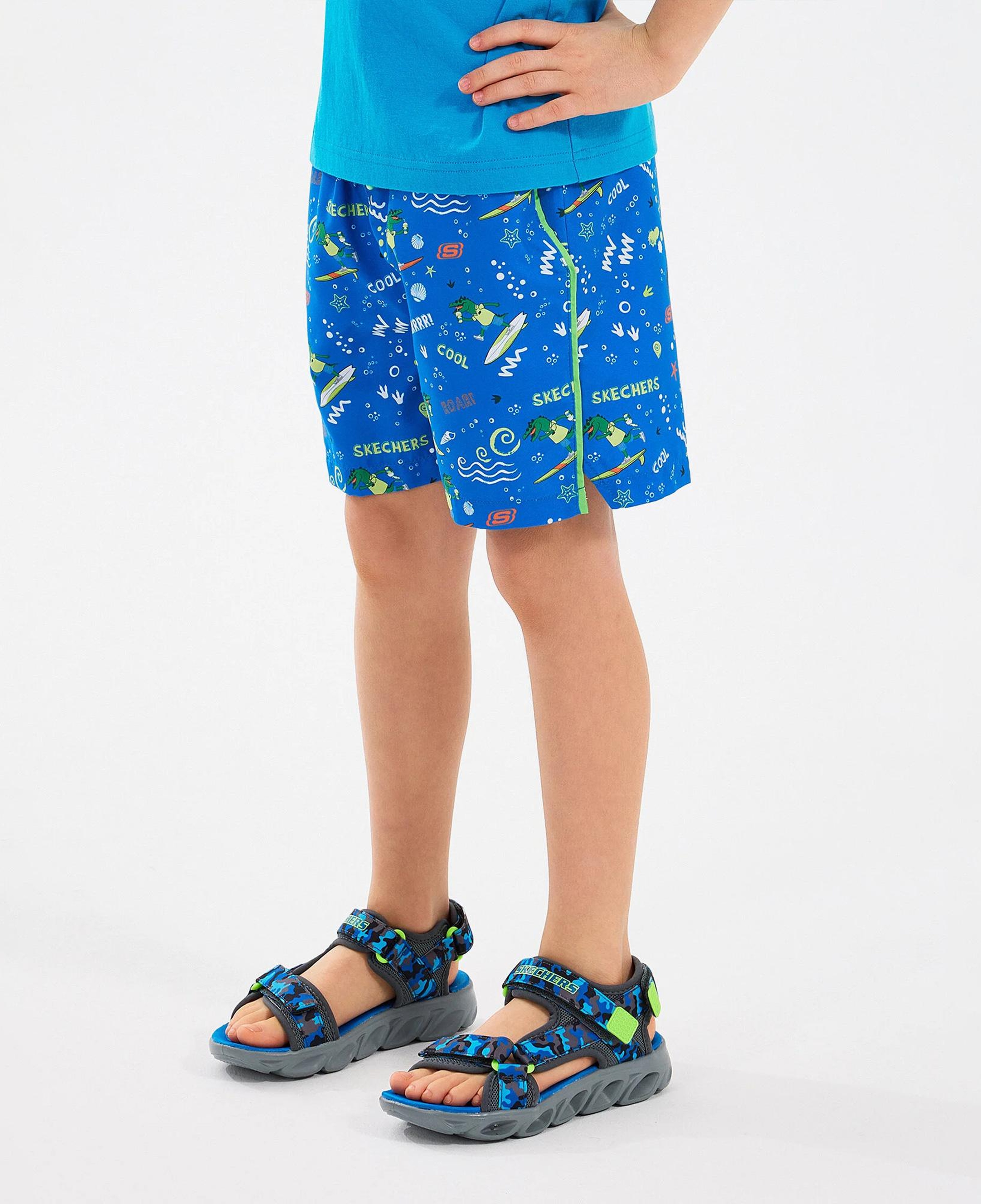 Skechers B5 Inch Allover Print Çocuk Mavi Deniz Şortu
