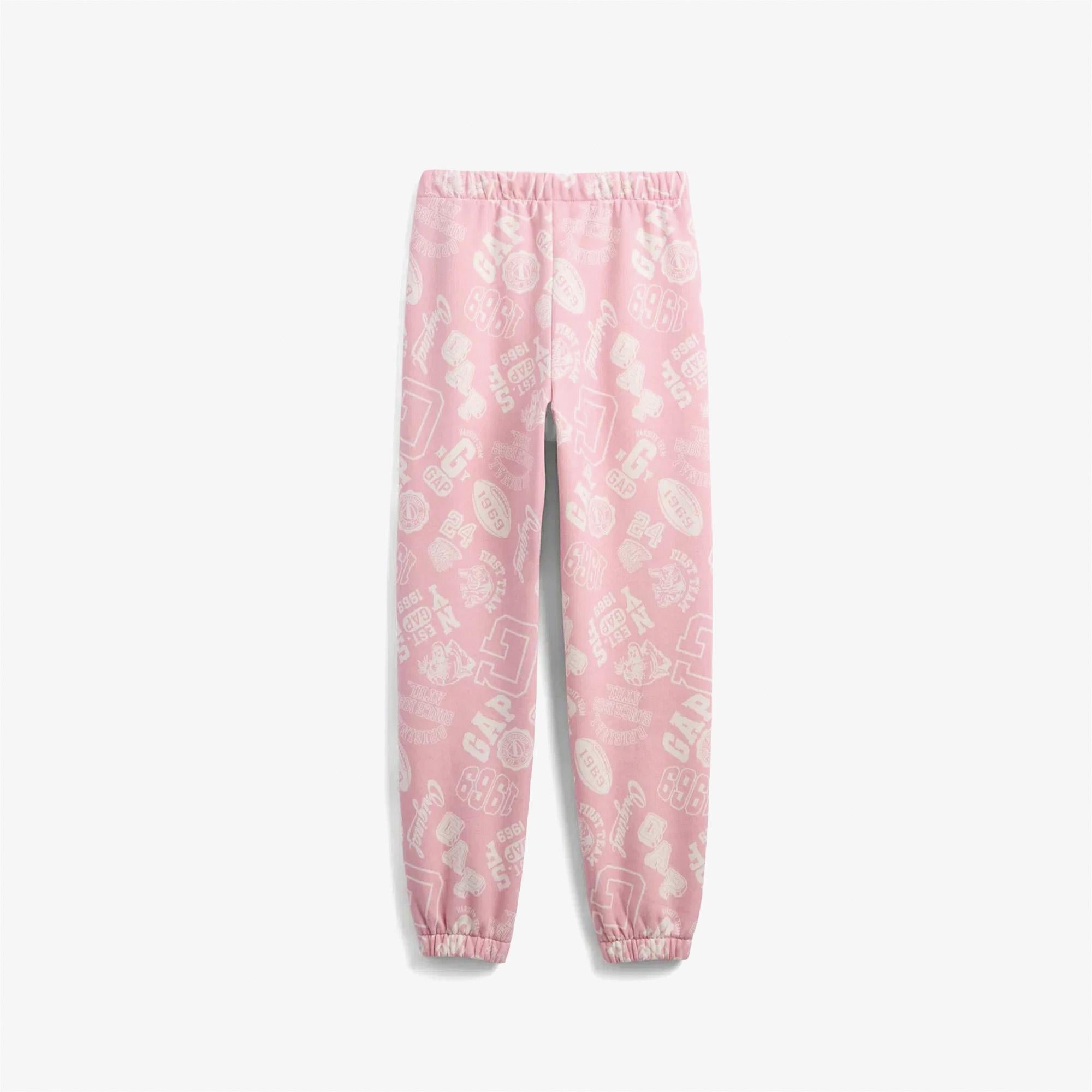 Gap V-Fa Logo Heritage Çocuk Pembe Eşofman Altı