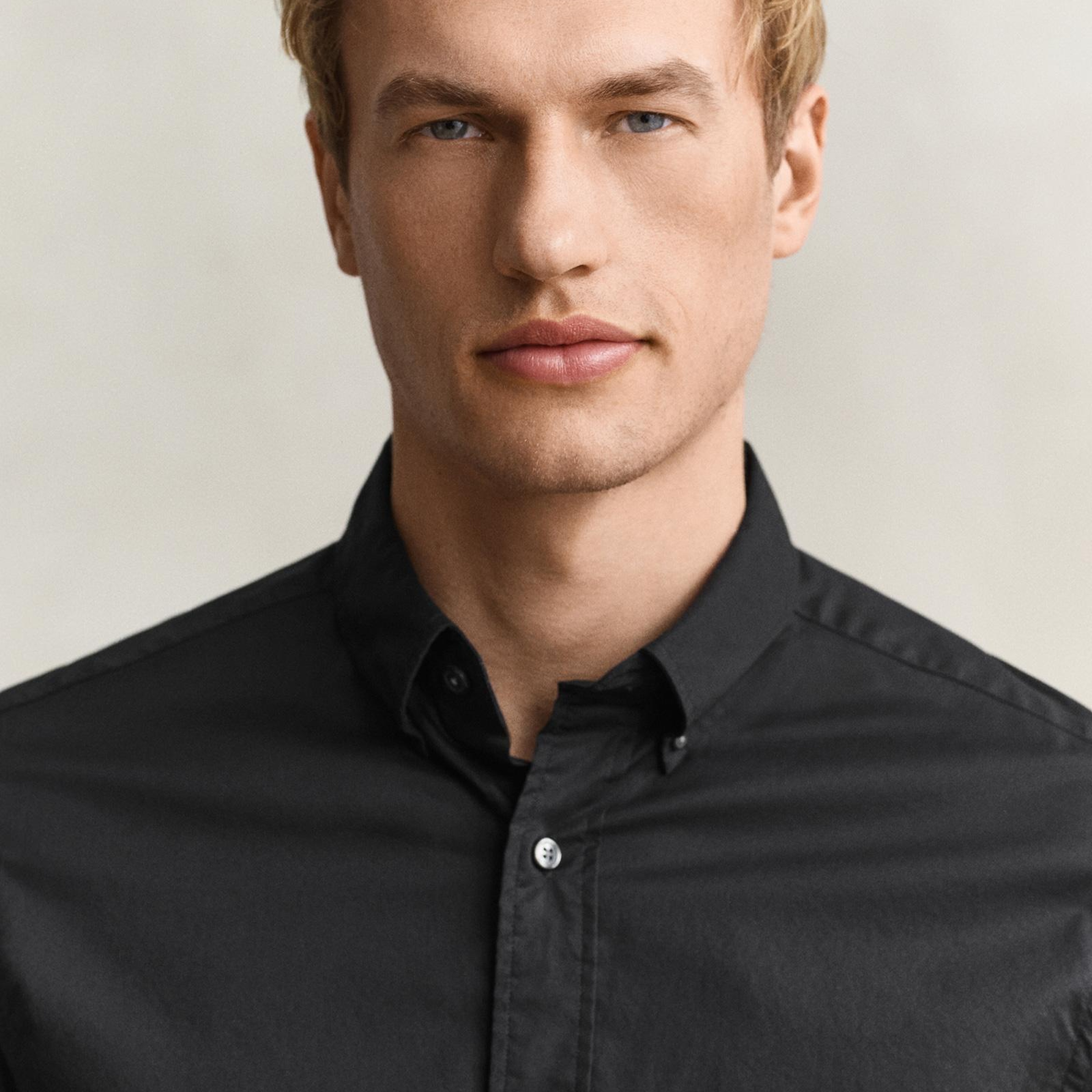 GANT Erkek Siyah Regular Fit Poplin Gömlek