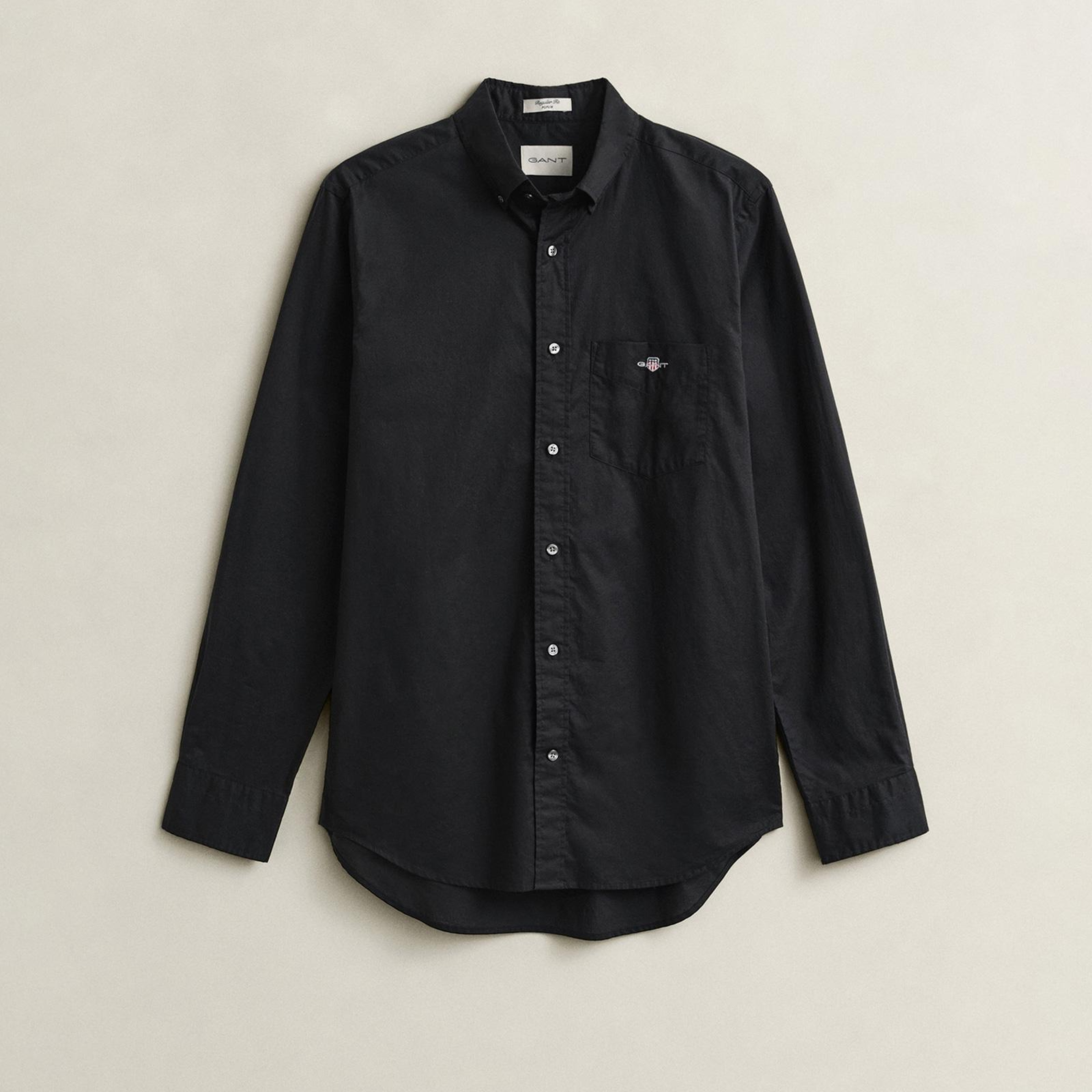 GANT Erkek Siyah Regular Fit Poplin Gömlek