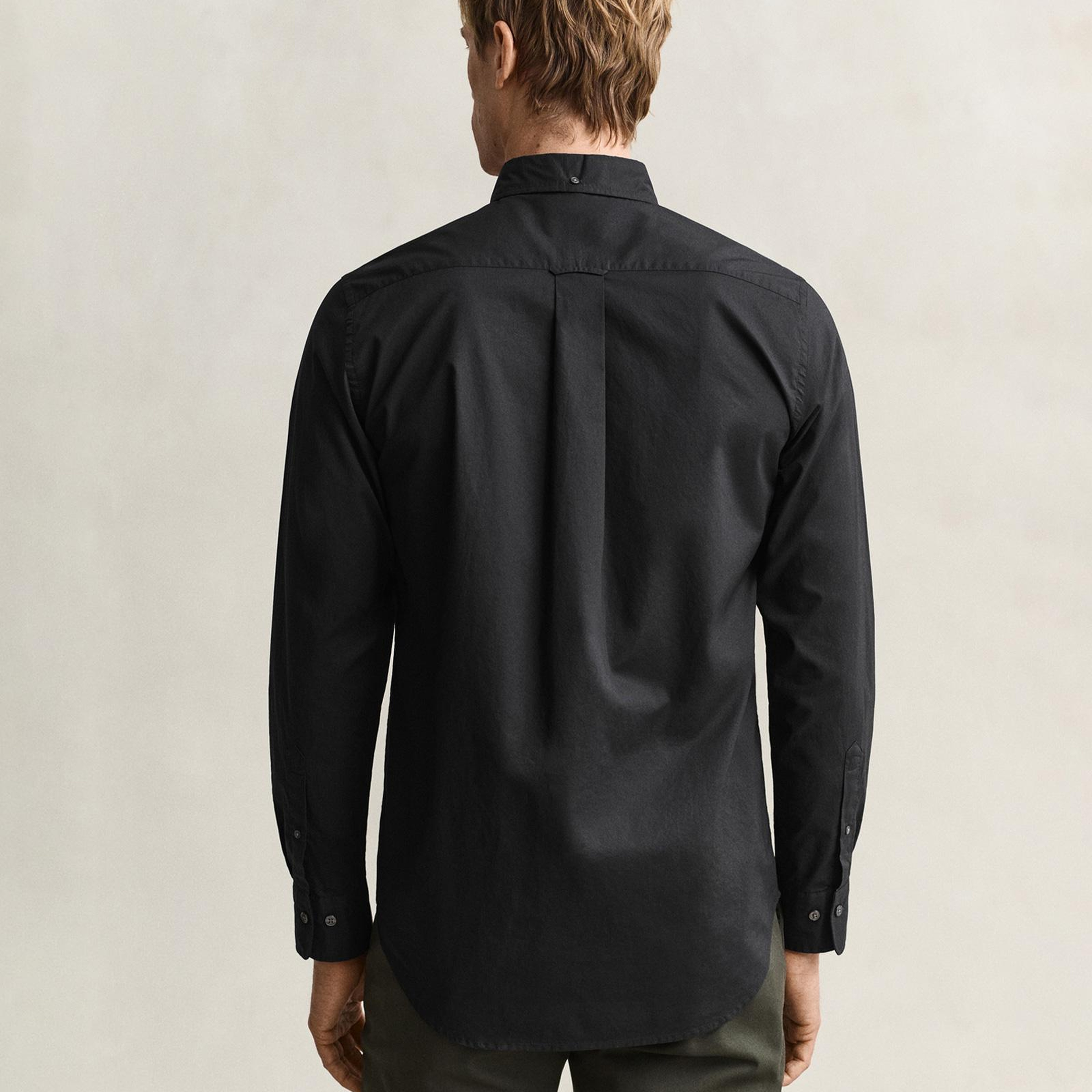 GANT Erkek Siyah Regular Fit Poplin Gömlek
