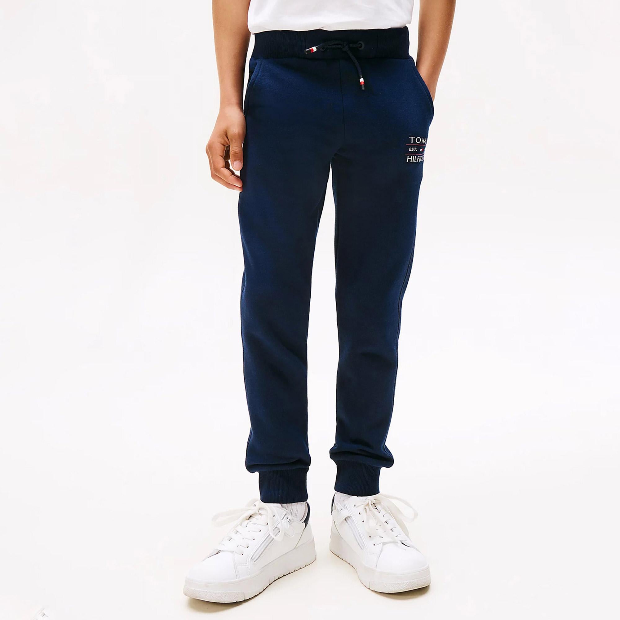 Tommy Hilfiger Cuffed Leg Logo Çocuk Lacivert Eşofman Altı