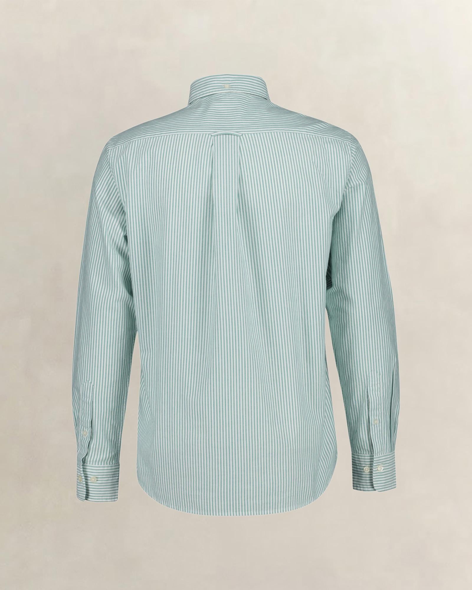 GANT Erkek Yeşil Regular Fit Çizgili Logolu Gömlek