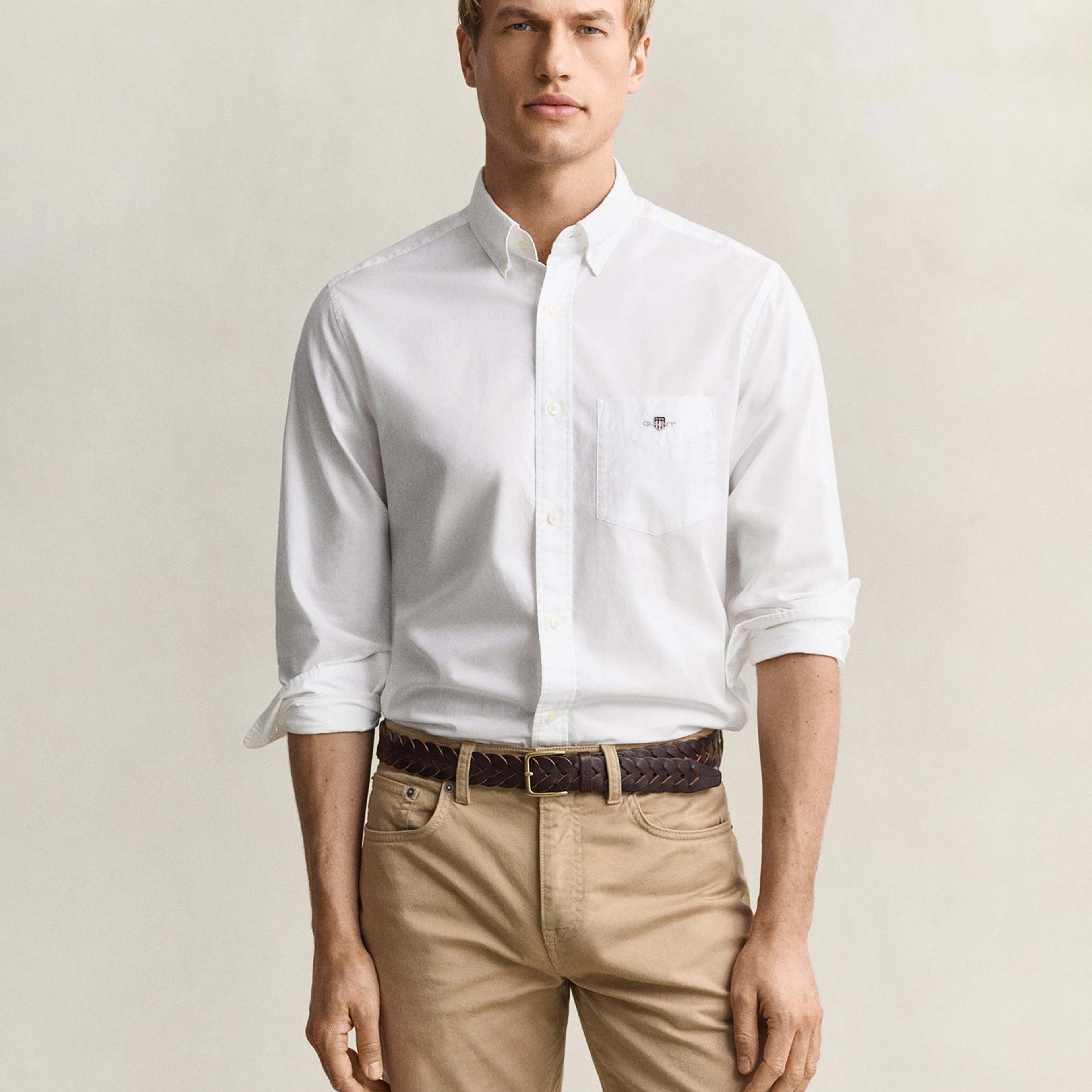 GANT Erkek Beyaz Regular Fit Poplin Gömlek