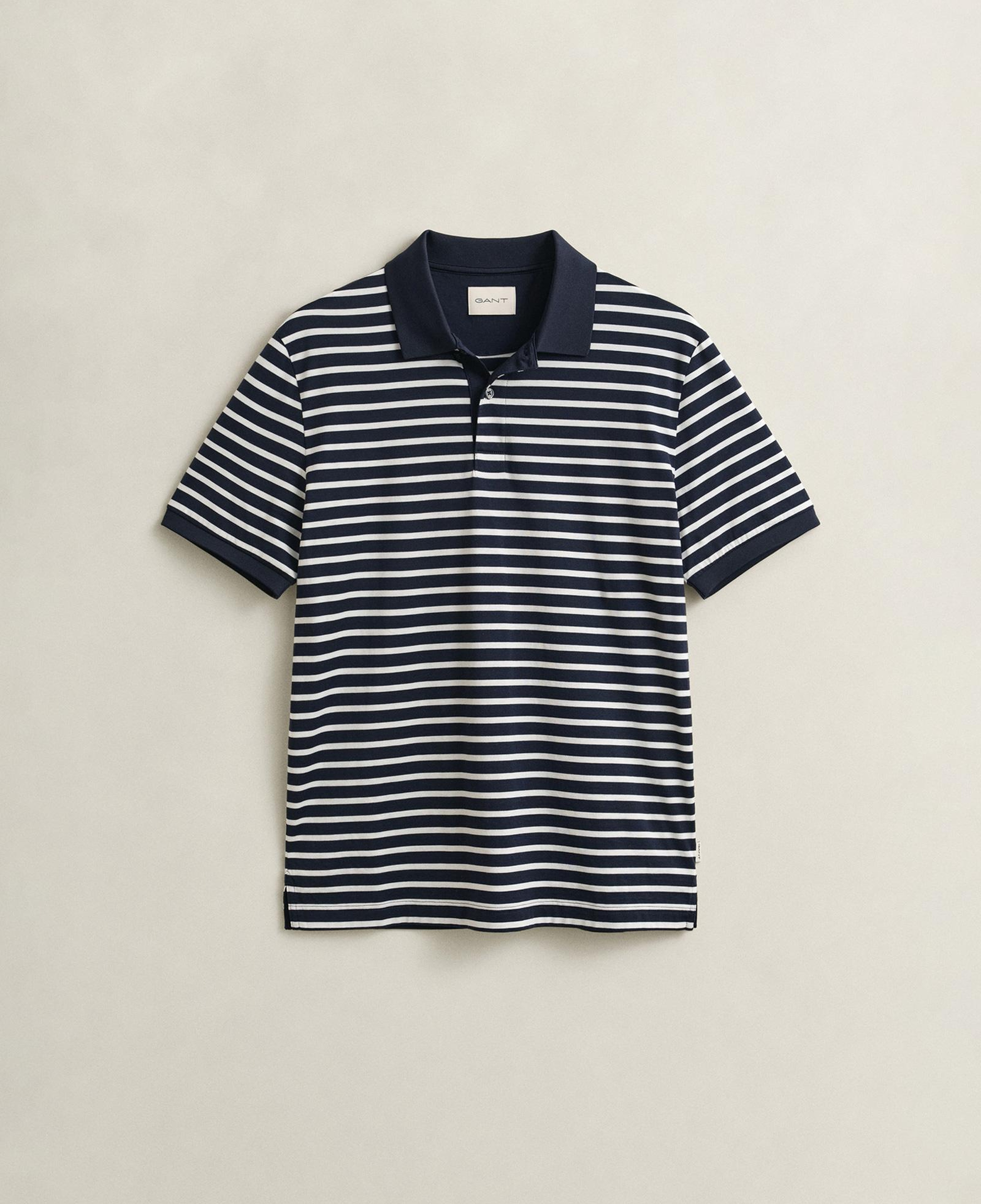 GANT Erkek Lacivert Regular Fit Çizgili Polo Yaka T-Shirt