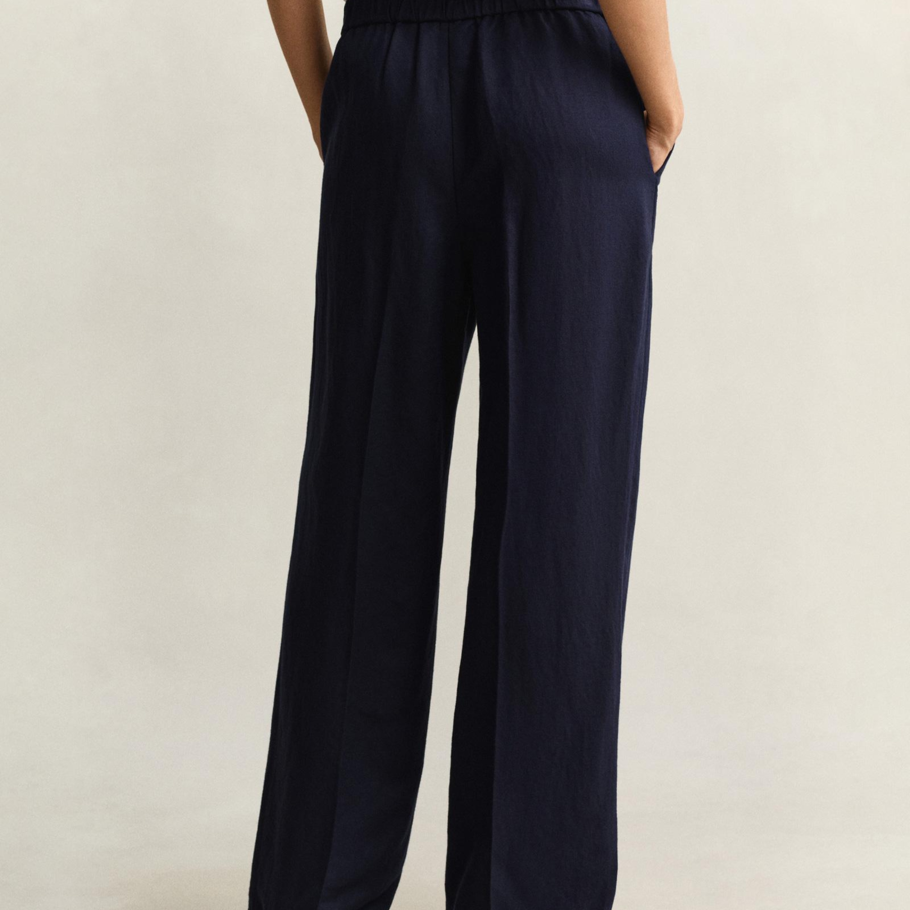 GANT Kadın Lacivert Relaxed Fit Pantolon