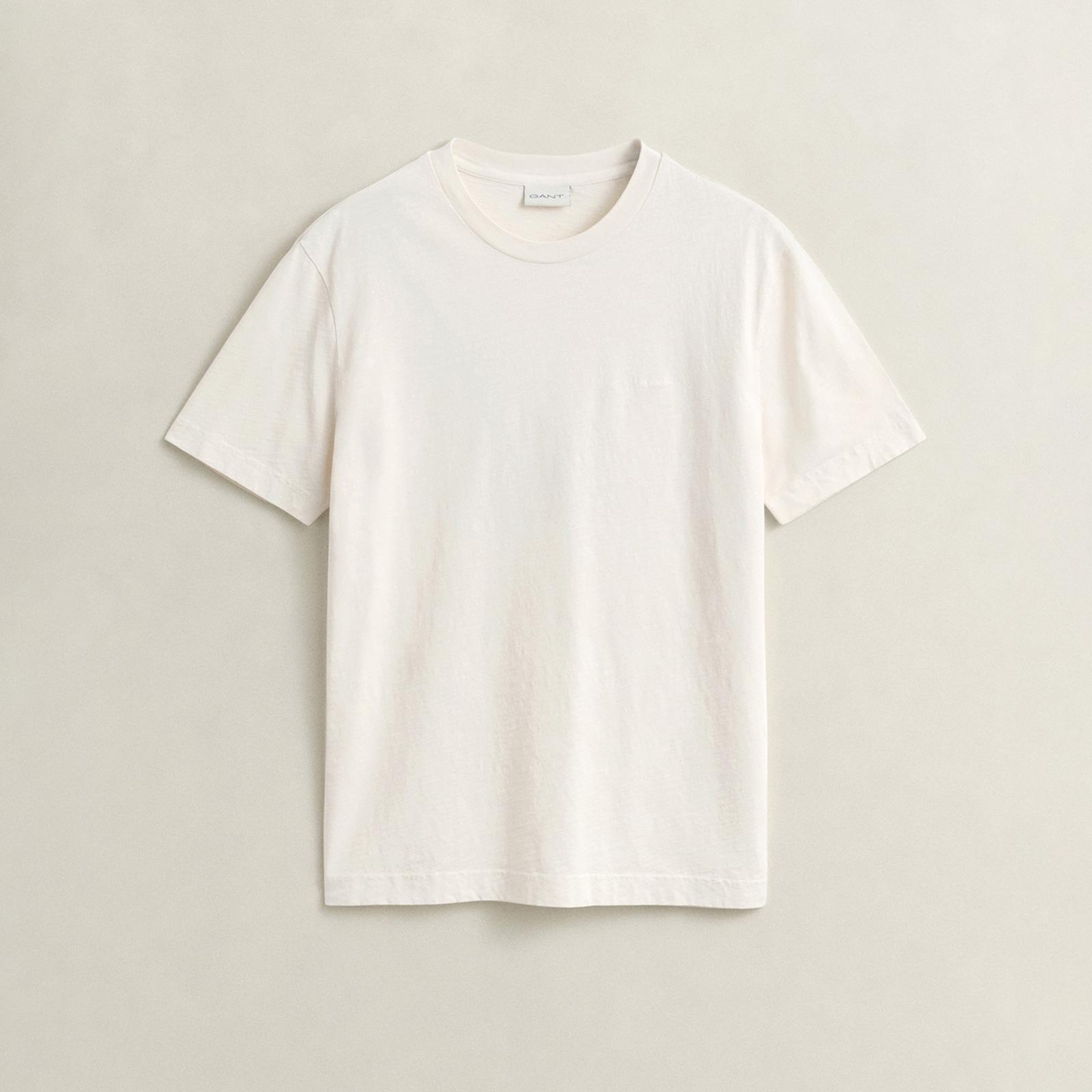 GANT Erkek Krem Bisiklet Yaka Regular Fit T-Shirt