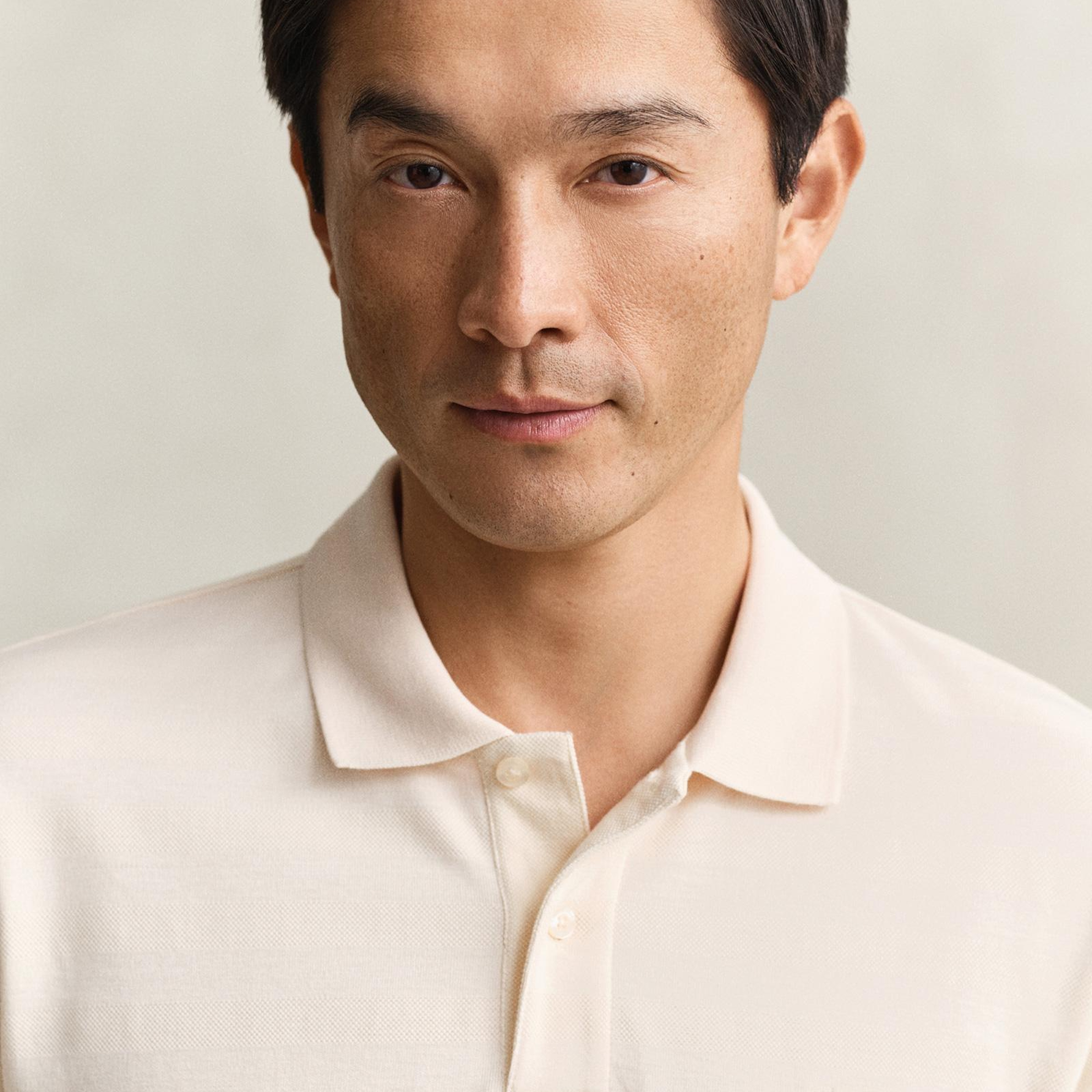 GANT Erkek Krem Regular Fit Polo Yaka T-Shirt