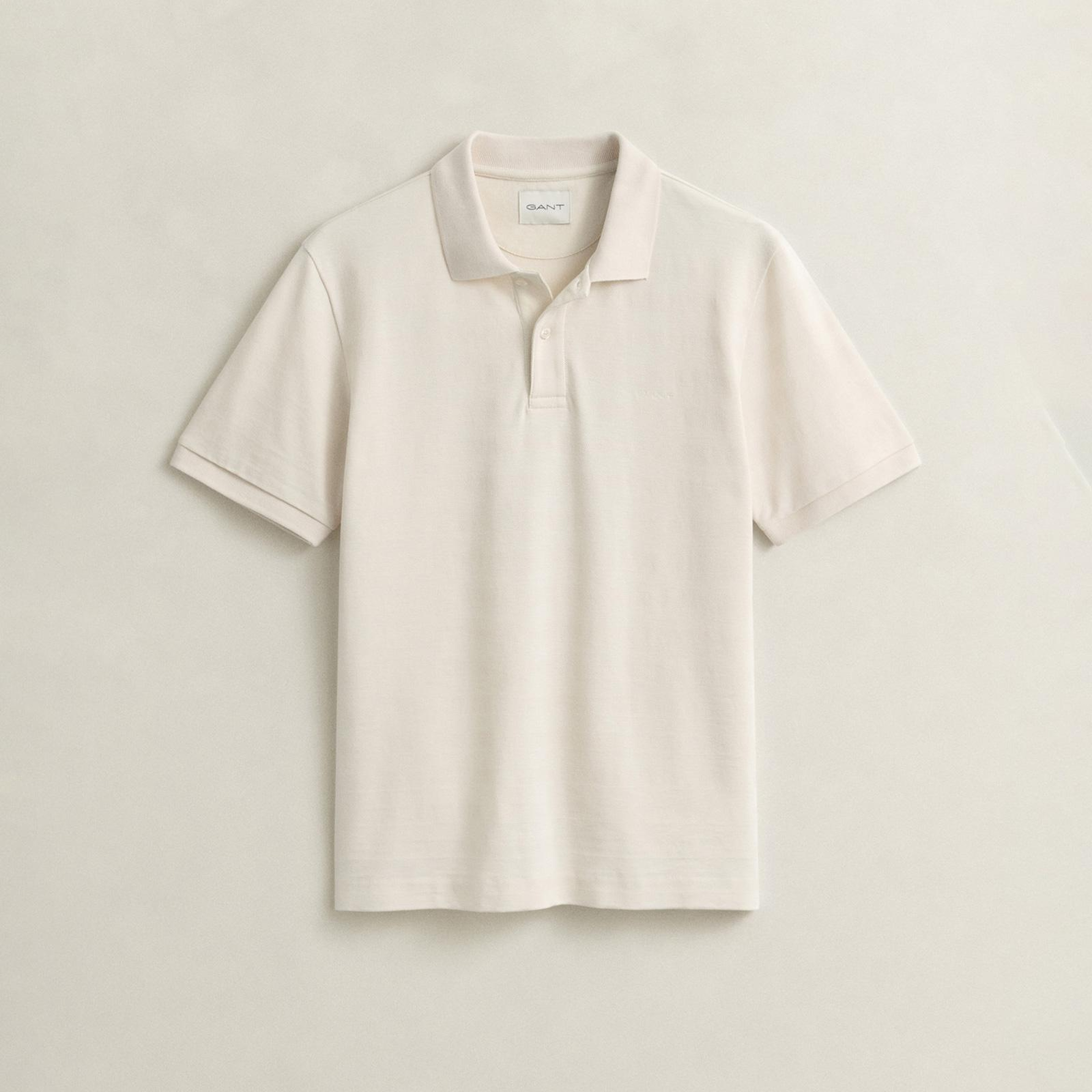 GANT Erkek Krem Regular Fit Polo Yaka T-Shirt