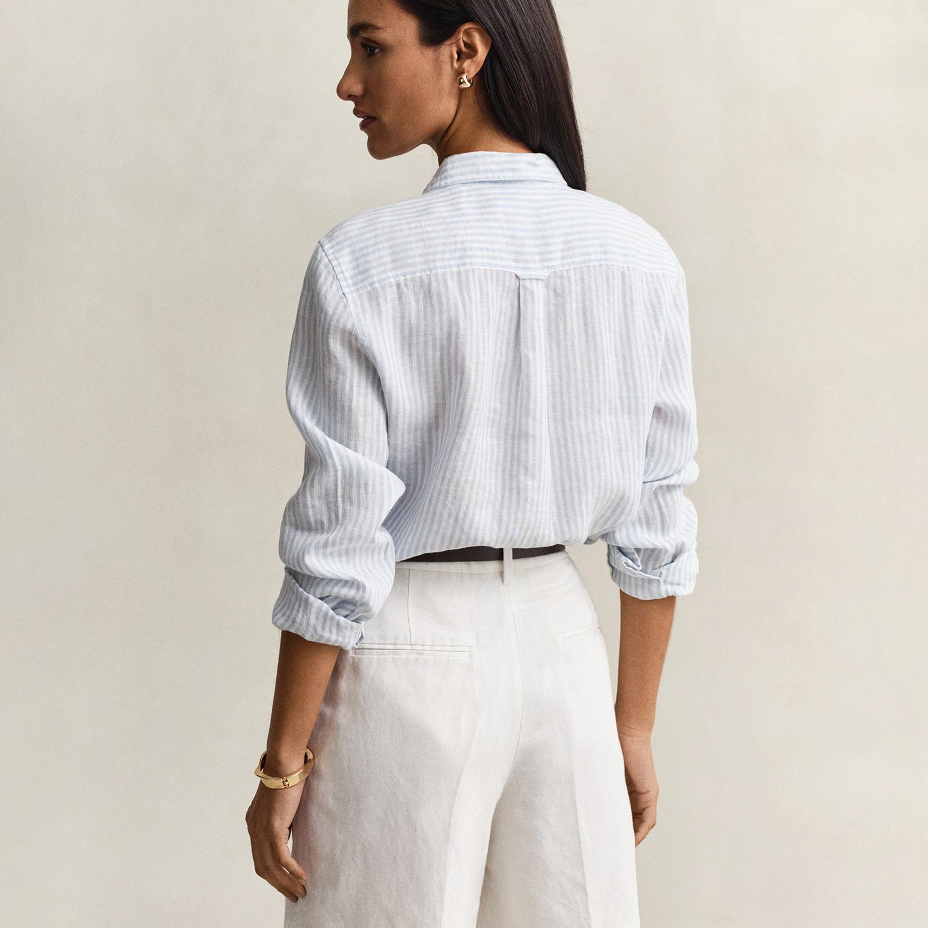 GANT Kadın Mavi Regular Fit Çizgili Gömlek