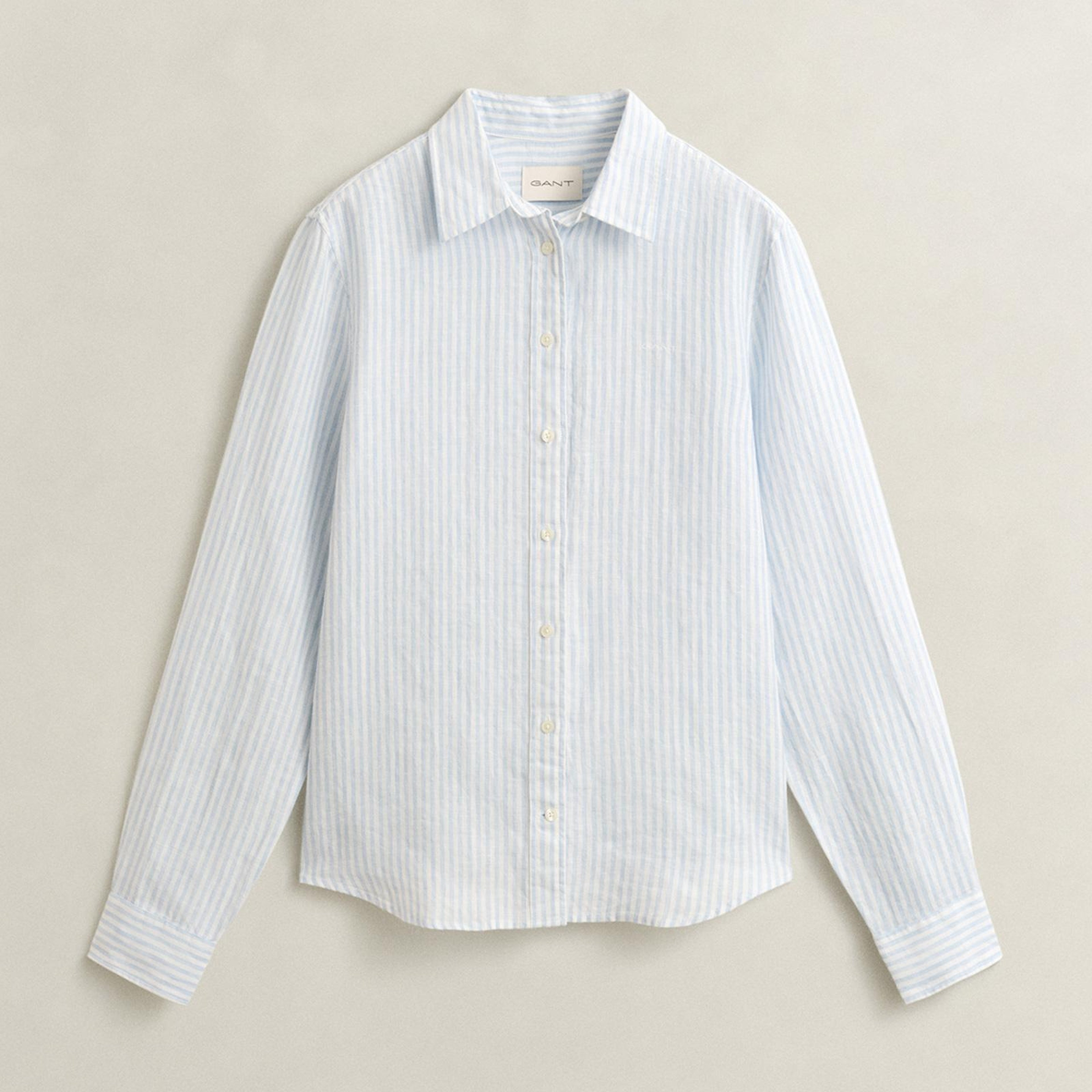GANT Kadın Mavi Regular Fit Çizgili Gömlek