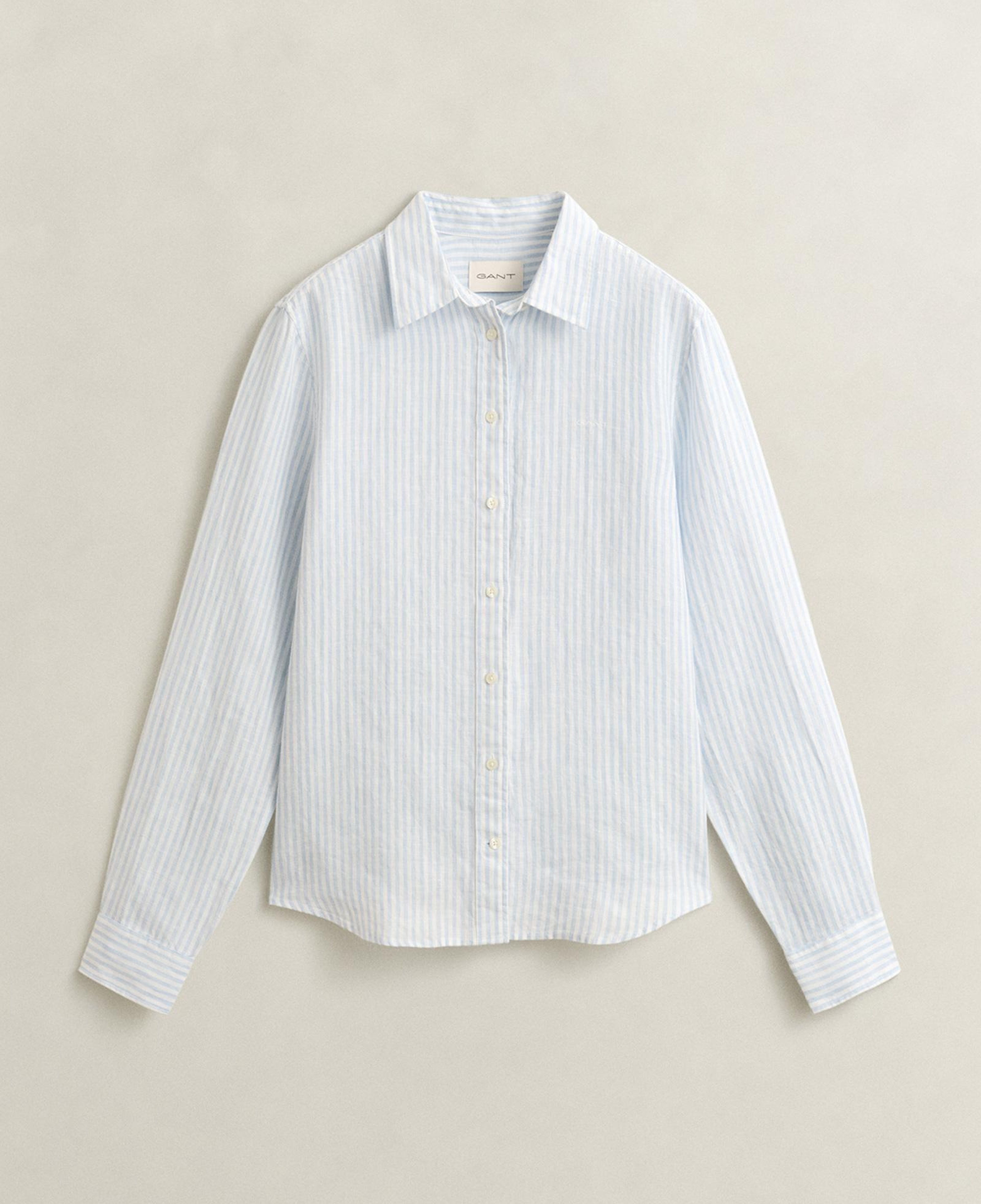 GANT Kadın Mavi Regular Fit Çizgili Gömlek