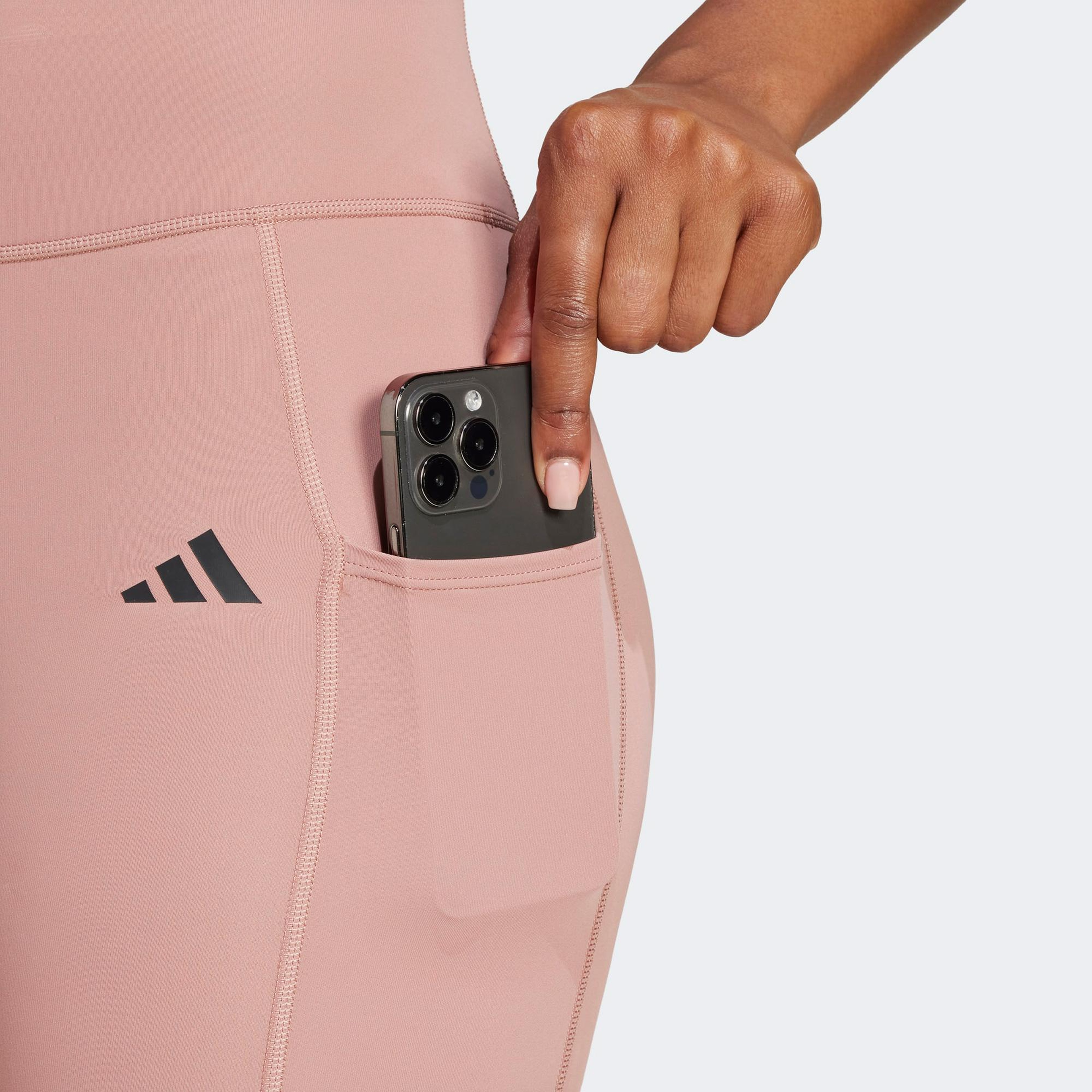 adidas Optime 3 Stripes Full Length Kadın Pembe Antrenman Tayt