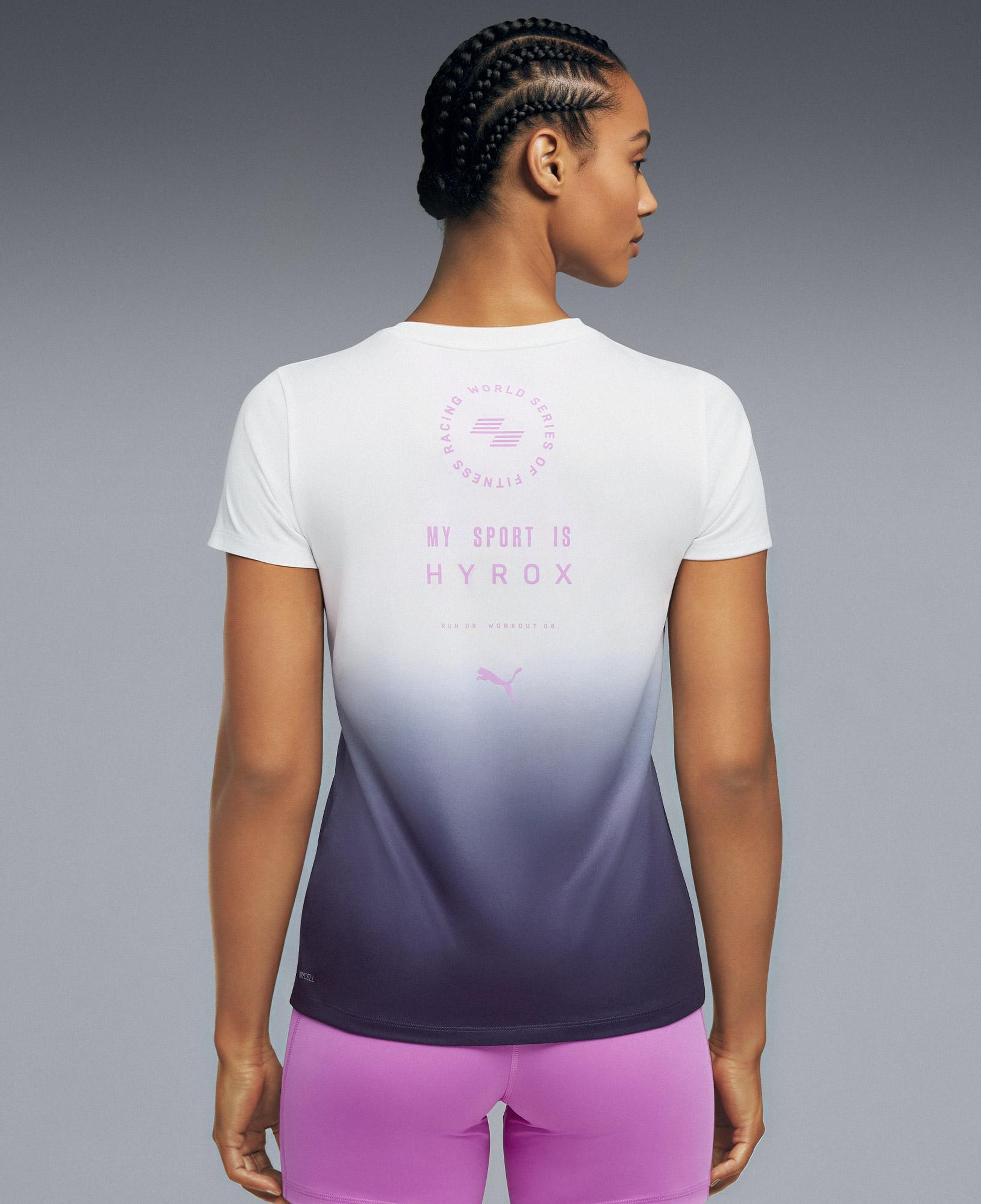 Puma x Hyrox Poly Graphic Kadın Beyaz Antrenman T-Shirt