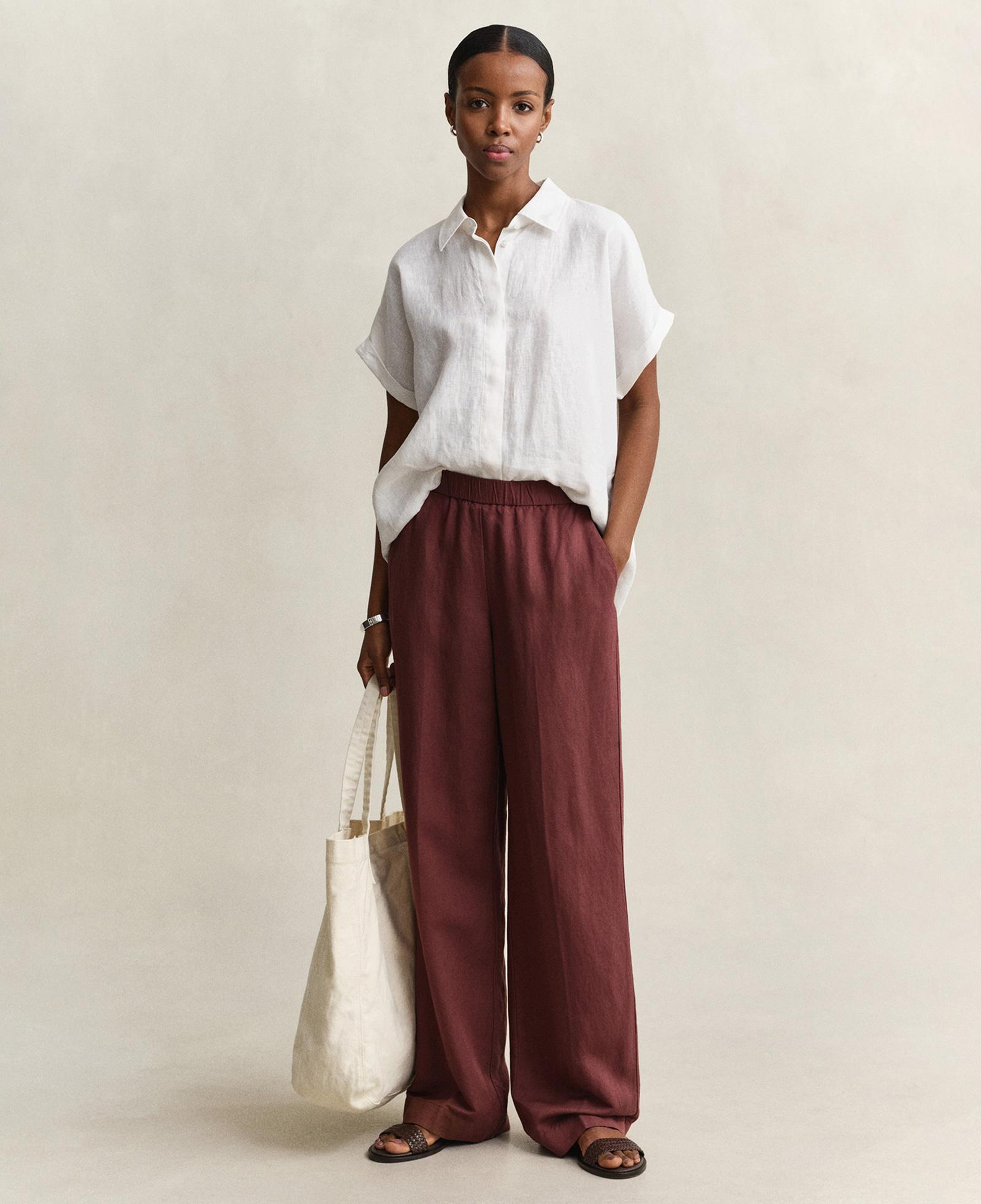 GANT Kadın Kahverengi Relaxed Fit Pantolon