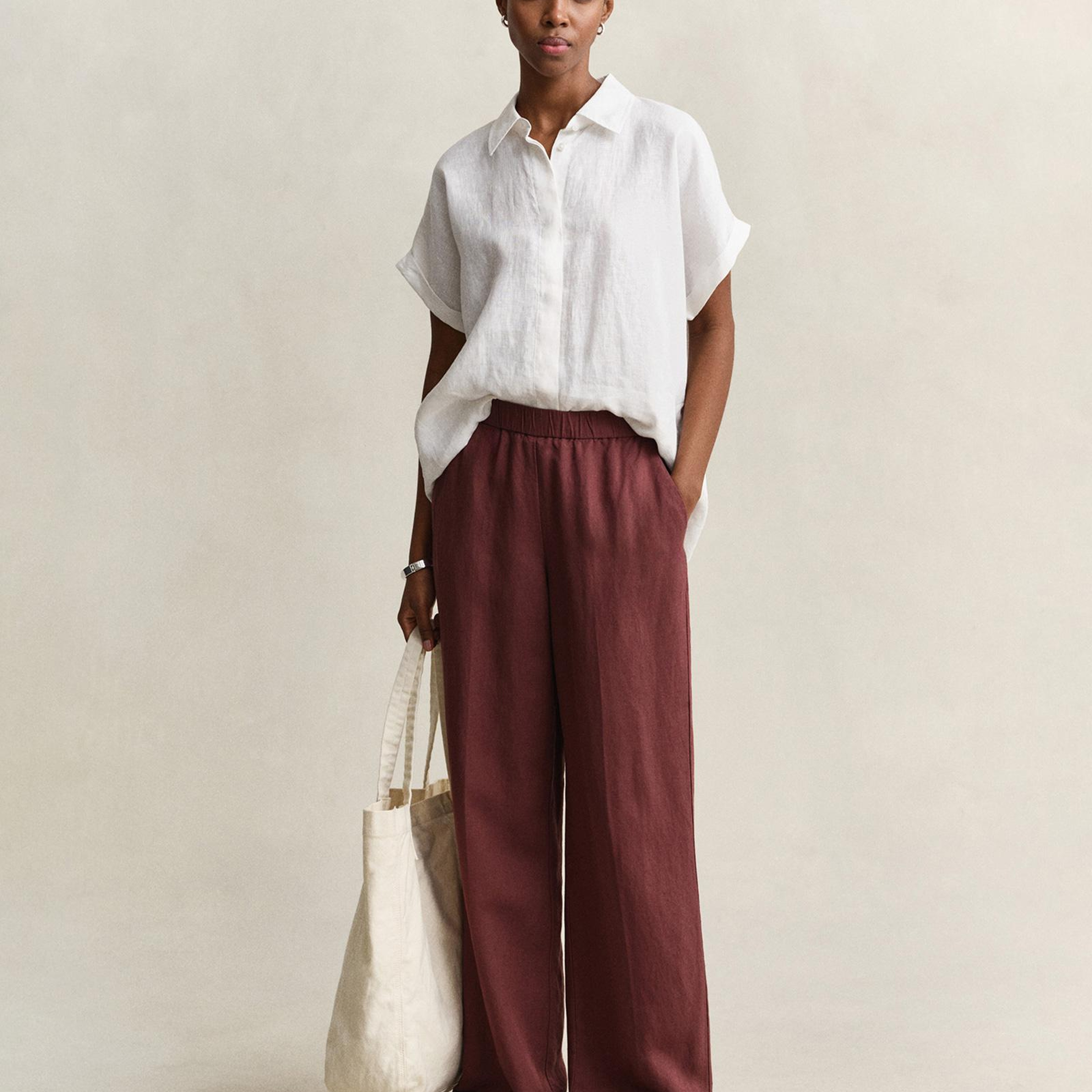 GANT Kadın Kahverengi Relaxed Fit Pantolon