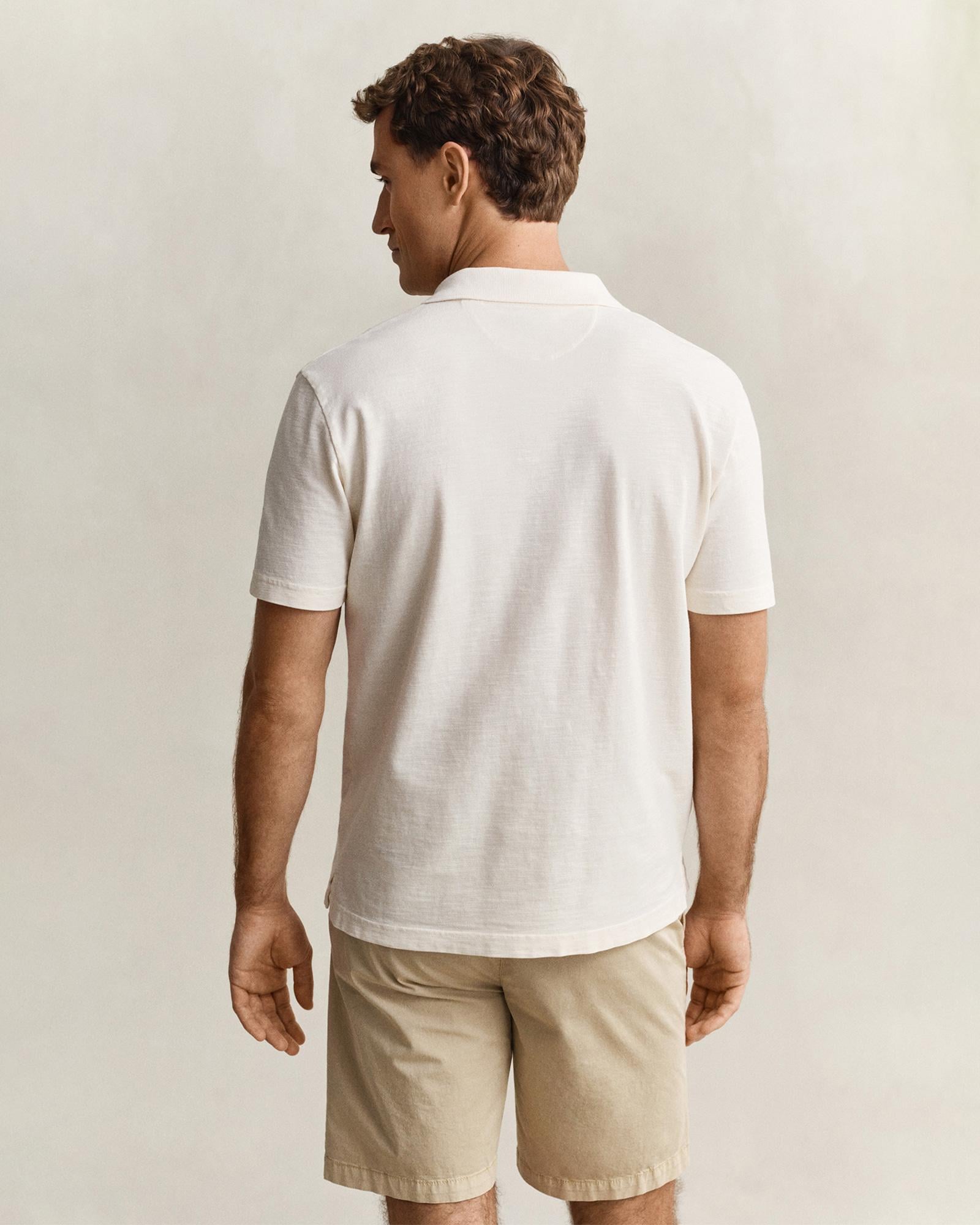 GANT Erkek Krem Regular Fit Polo Yaka T-Shirt